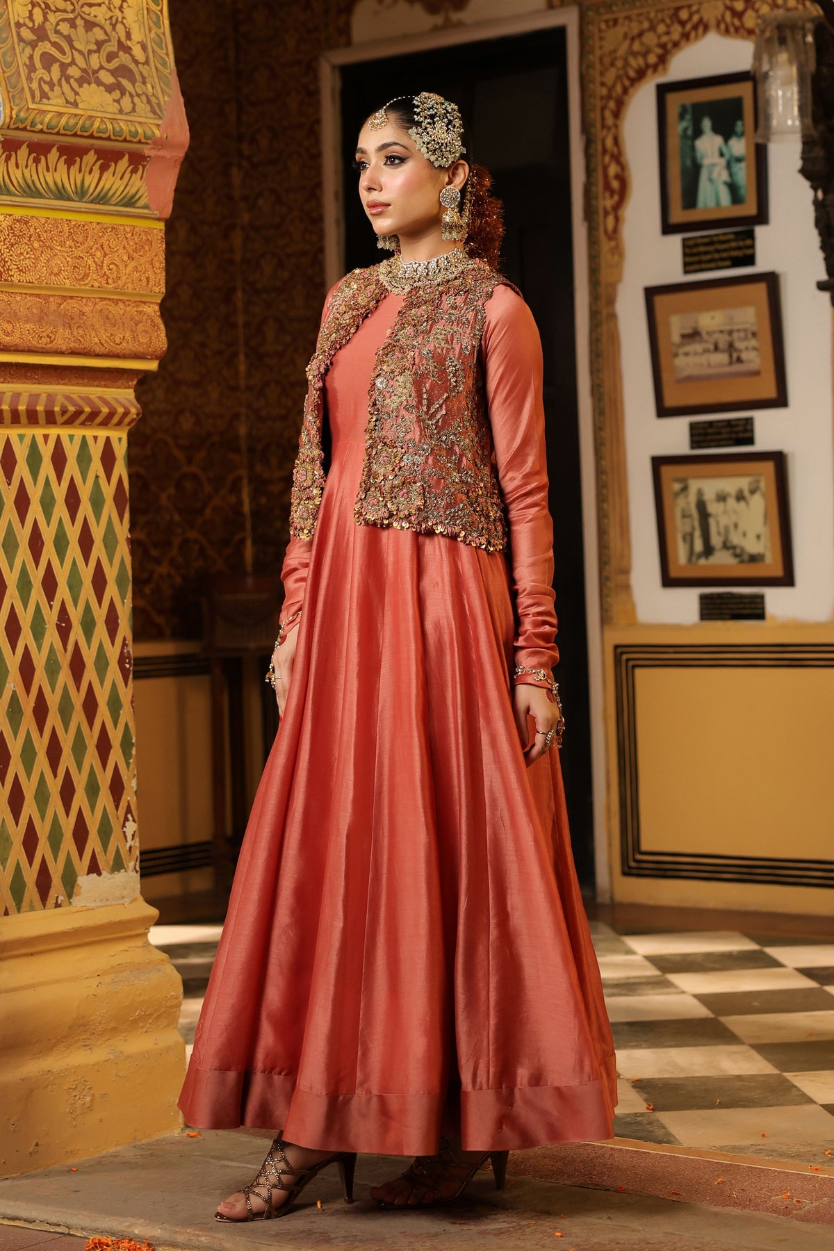 Ahista Rose Jacket Kalidaar Set