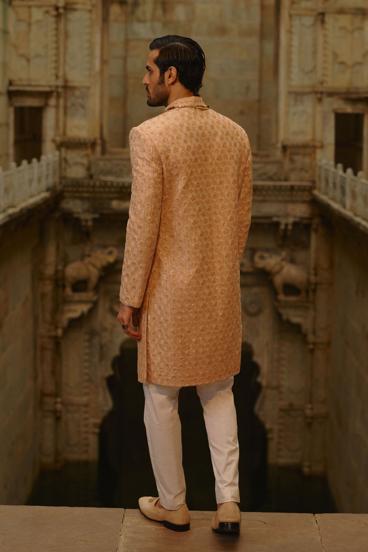Geometric Embroidery Sherwani Set