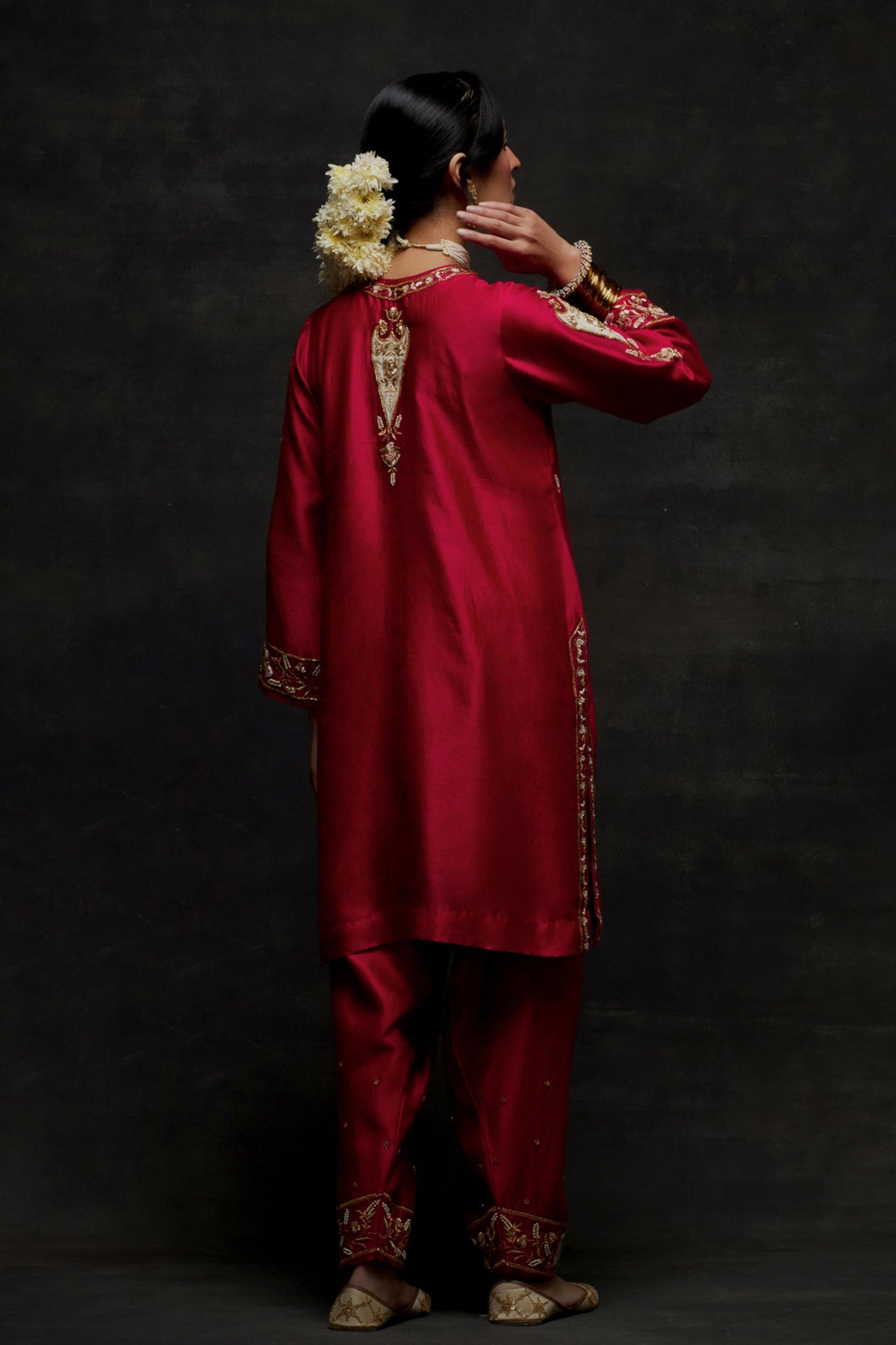 Red Short Kurta Set