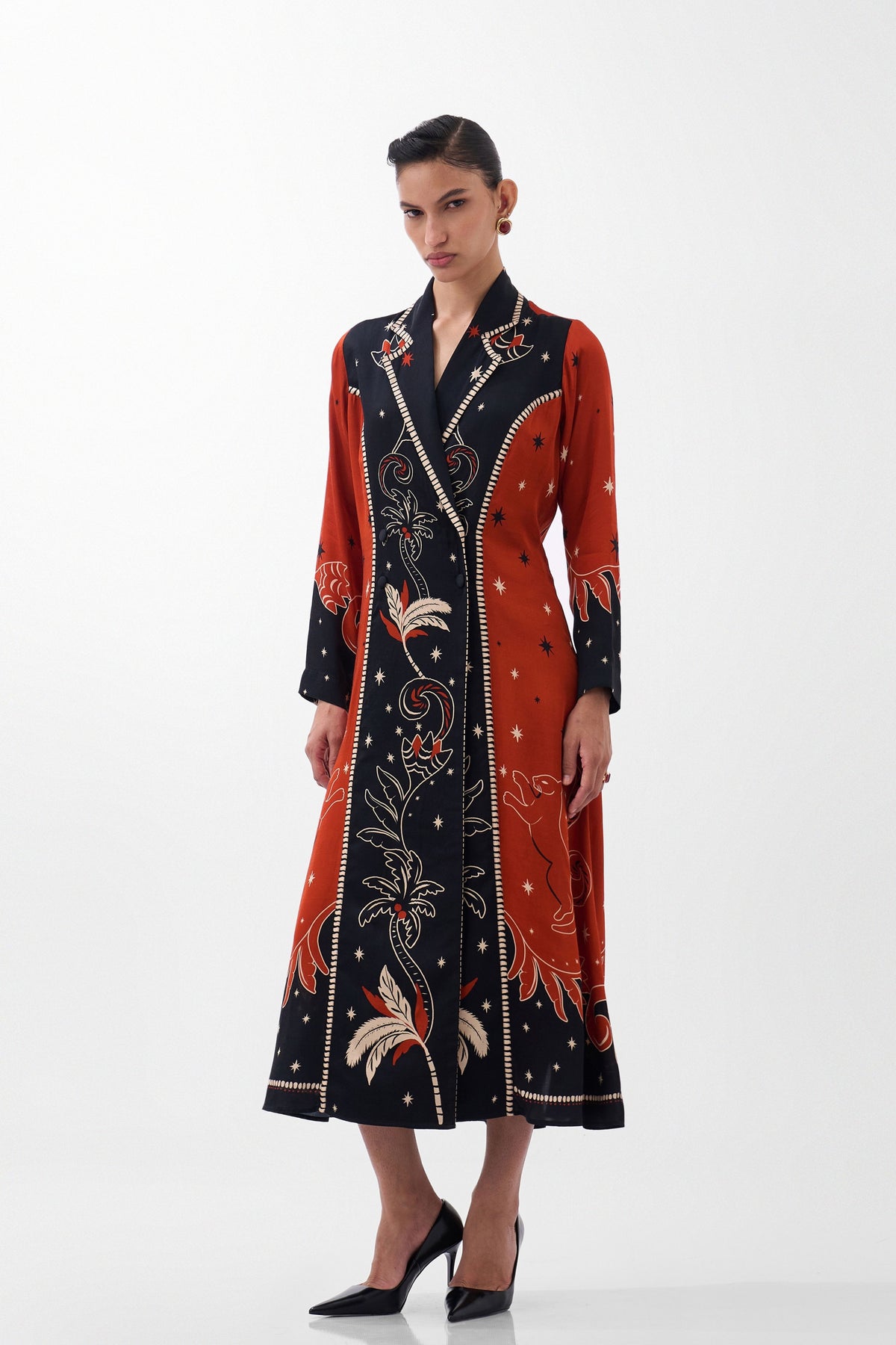 Maxi Nocturnal Jungle Blazer Dress