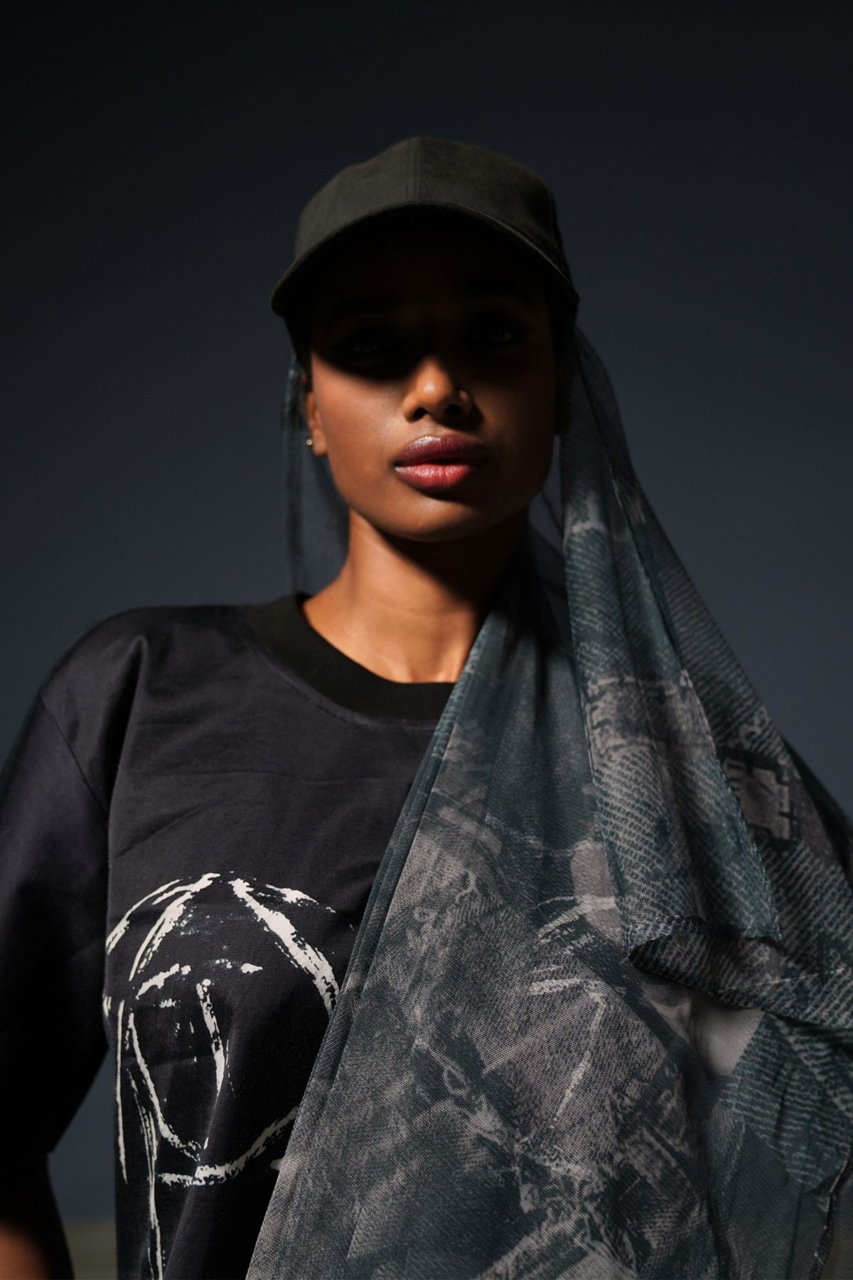Black Corset Print T-shirt