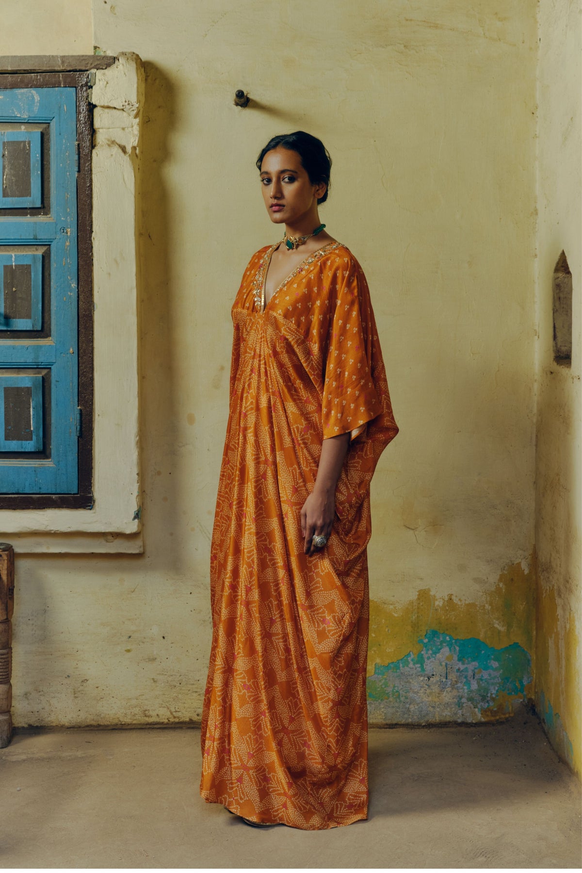 Mix Print Ochre Kaftan