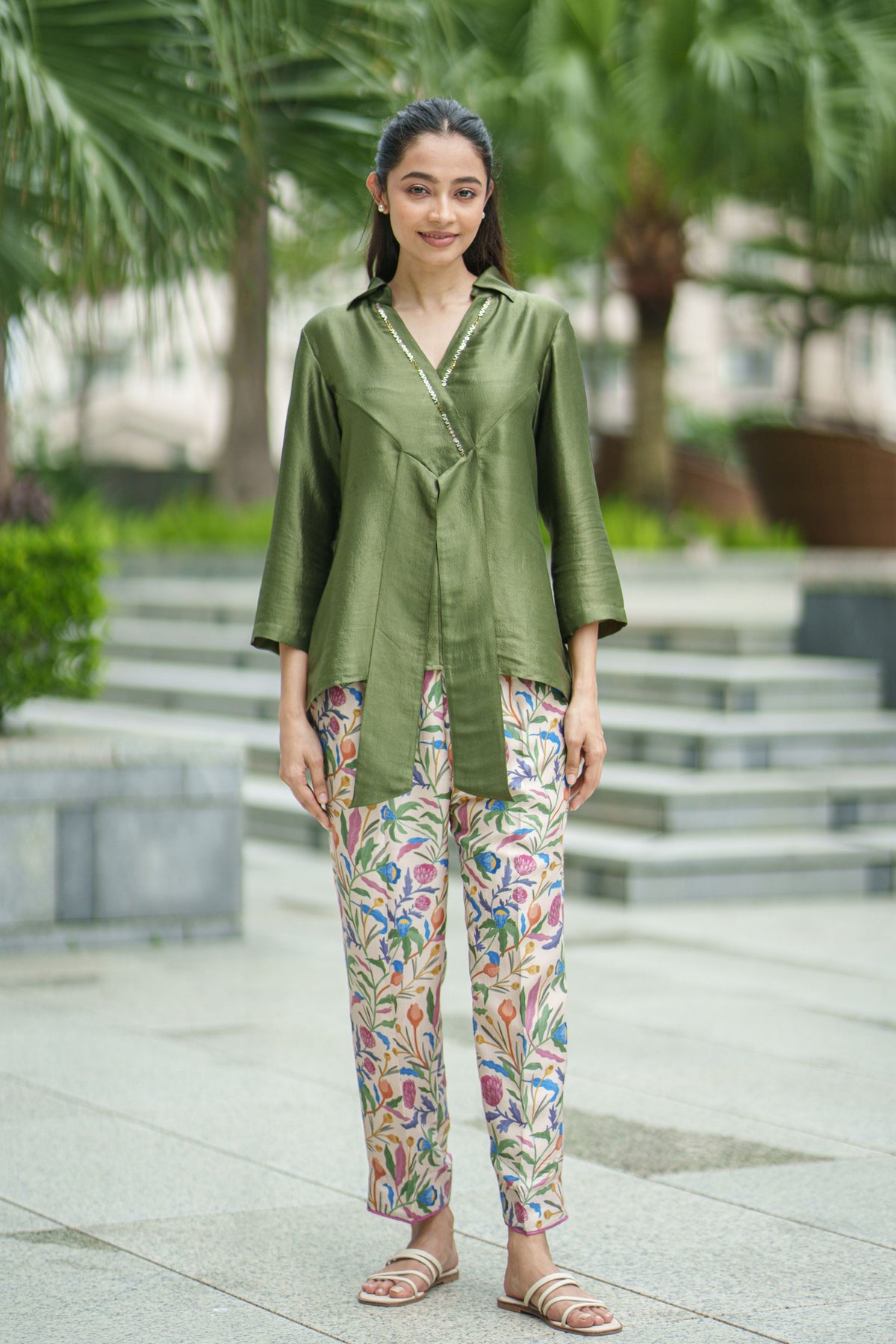 Tie Olive Co-ord Set