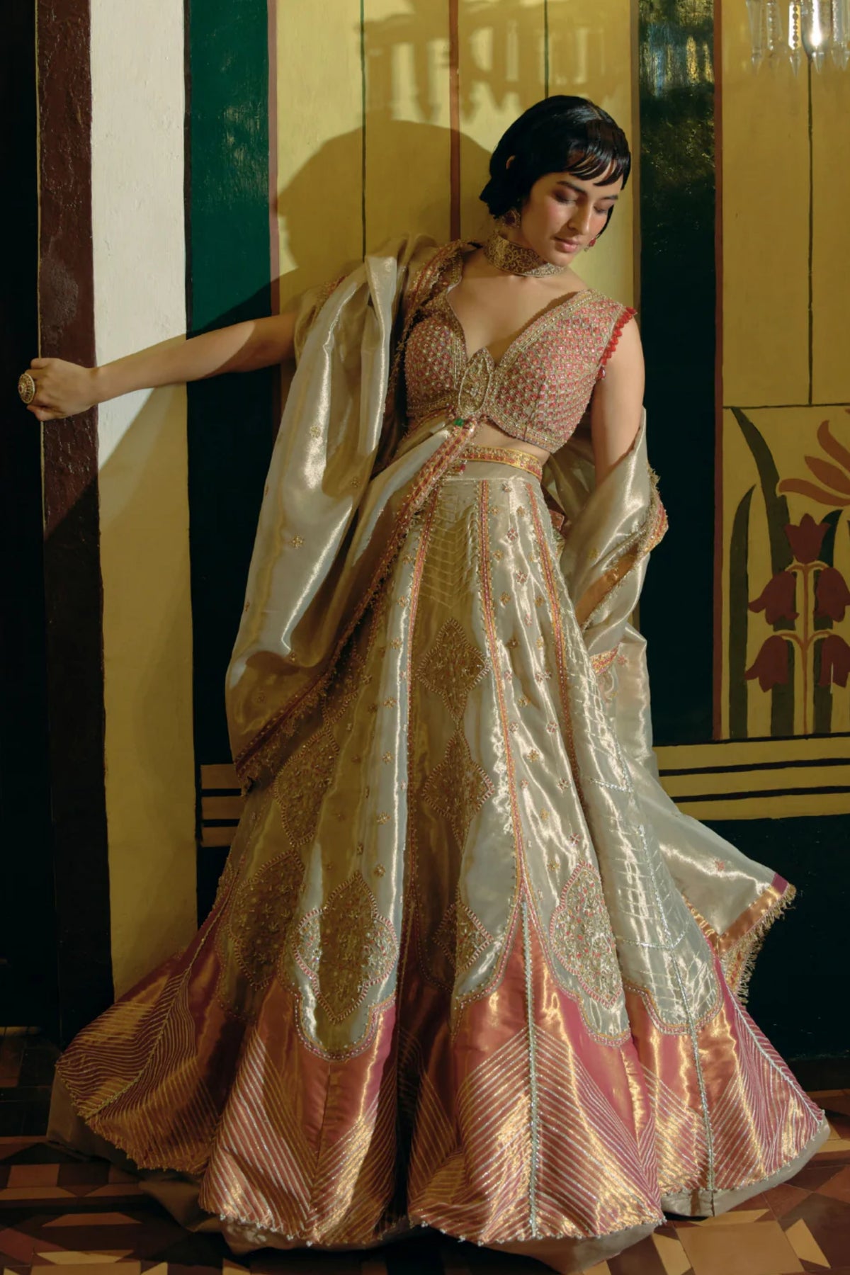 Rose Gold Lehenga Set