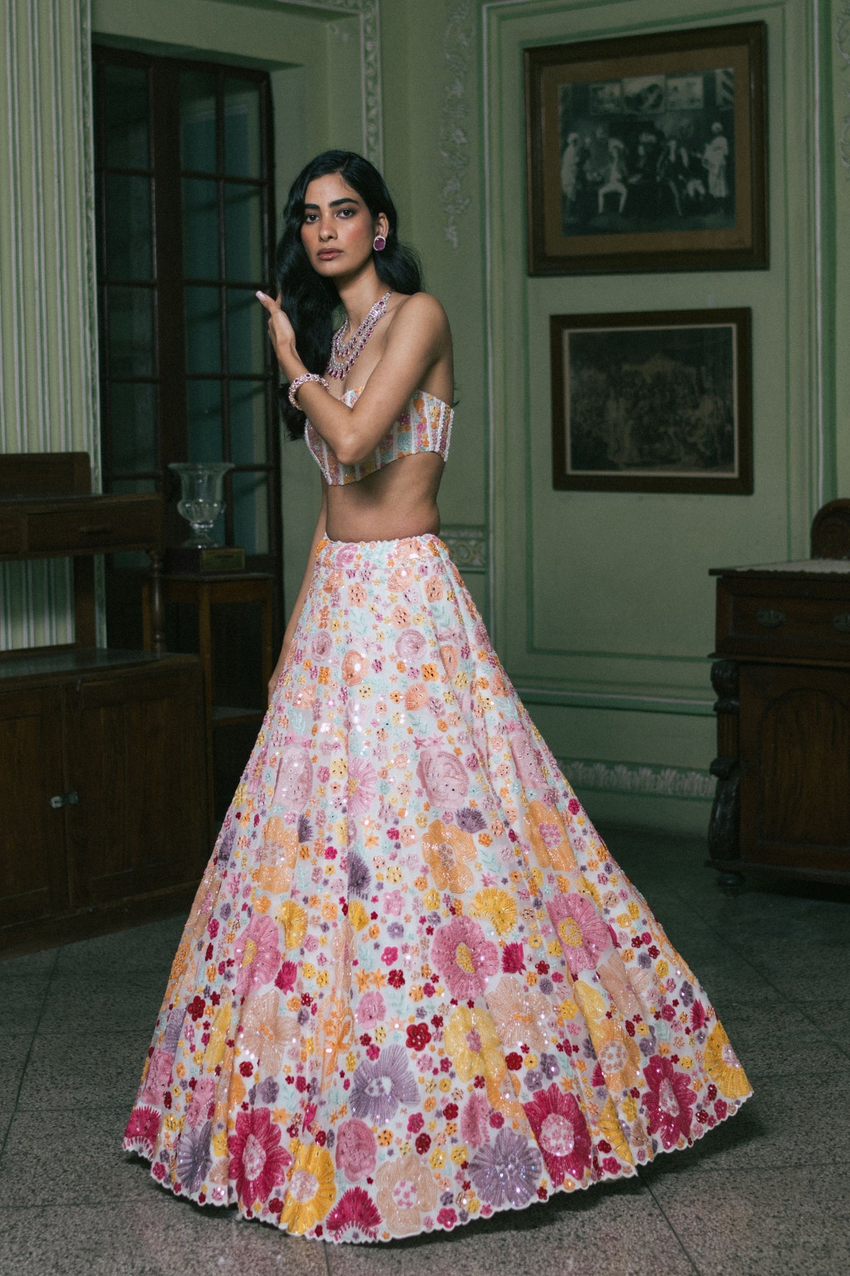 Ivory Iris Lehenga Set