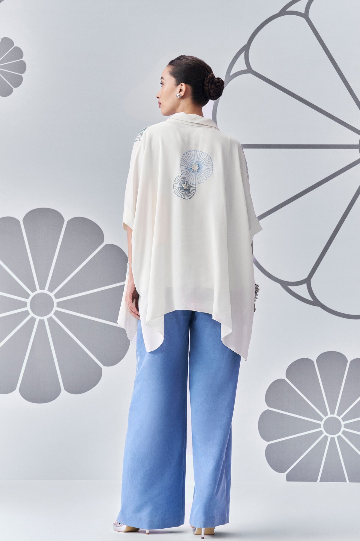 Ivory With Blue Co-ord Set