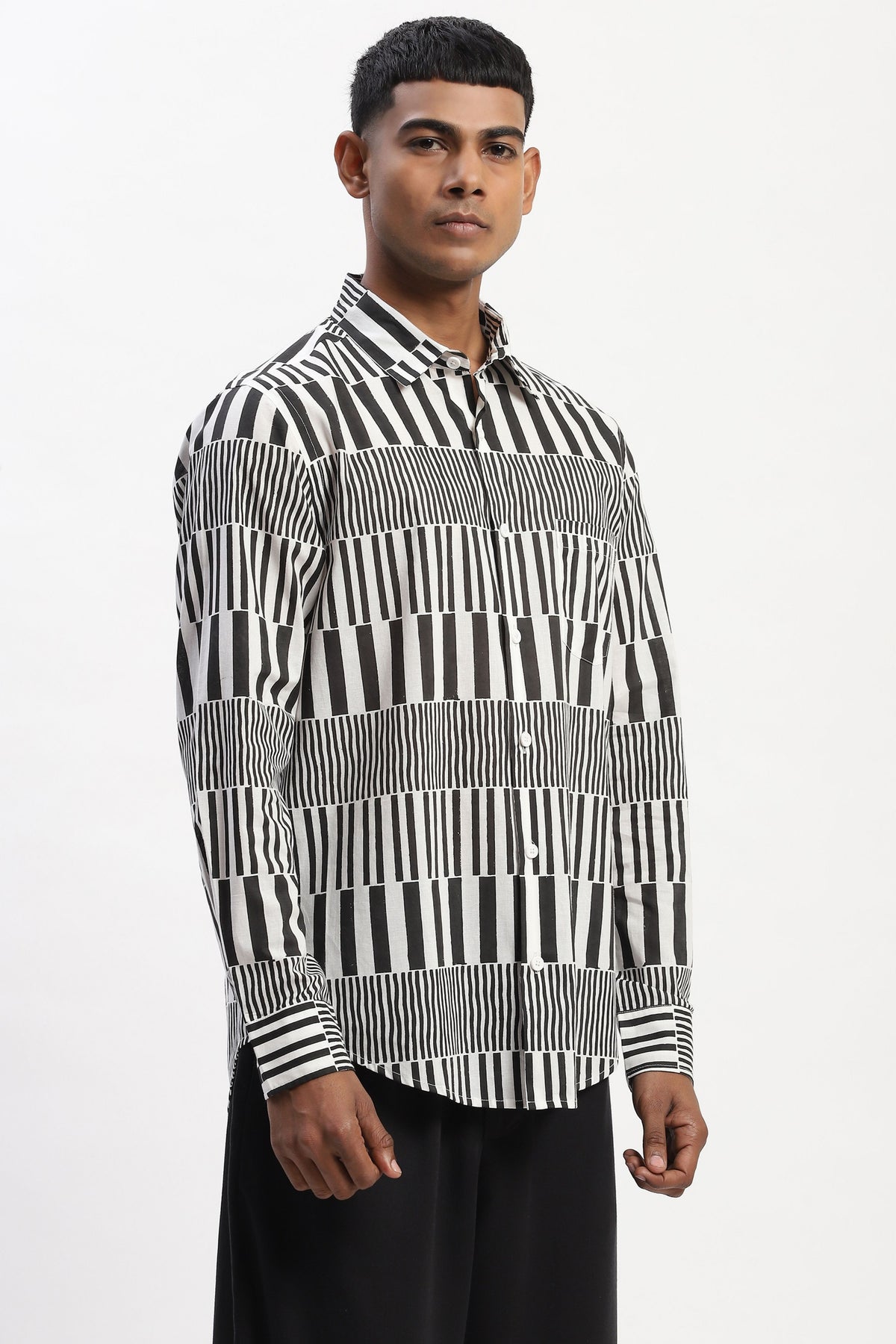 Multi Block Printed Stripes Shirt