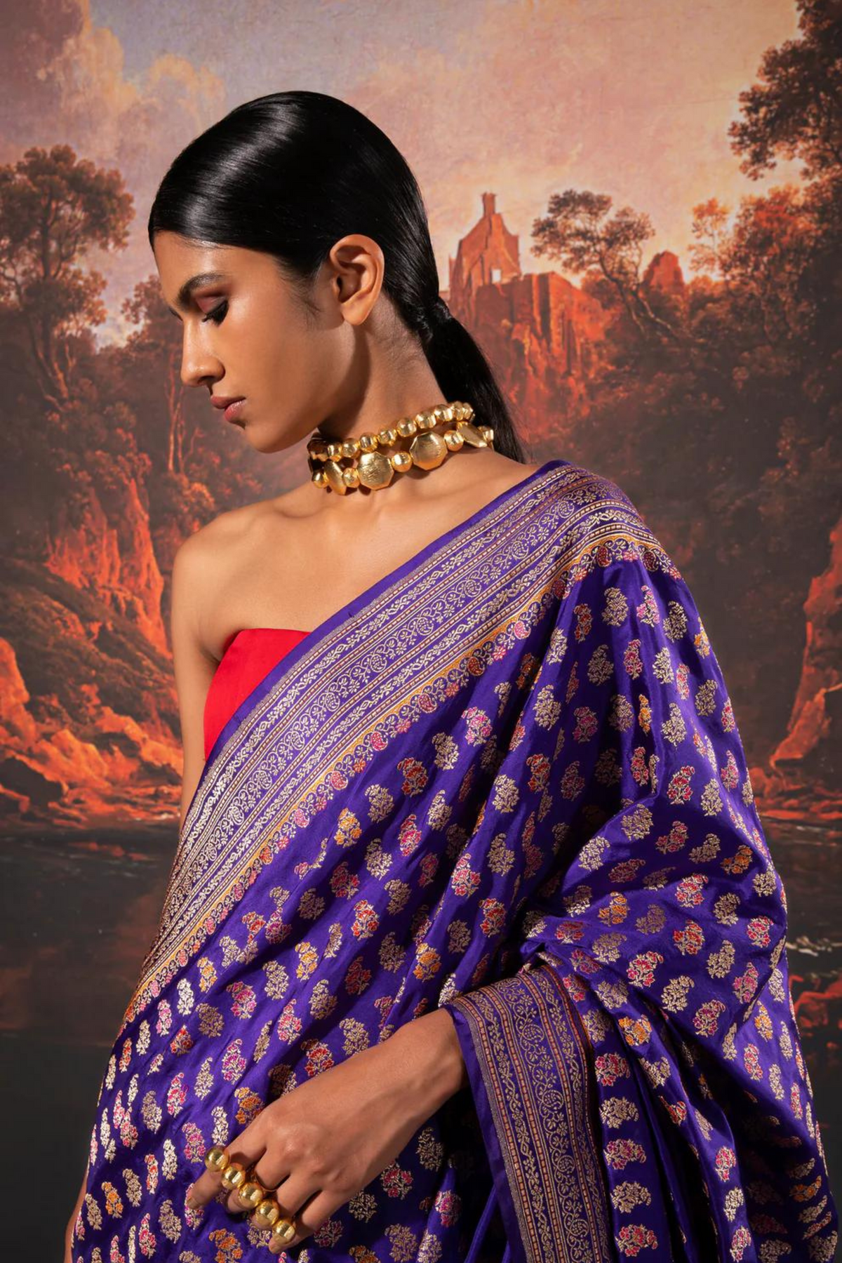 Handwoven Purple Silk Saree