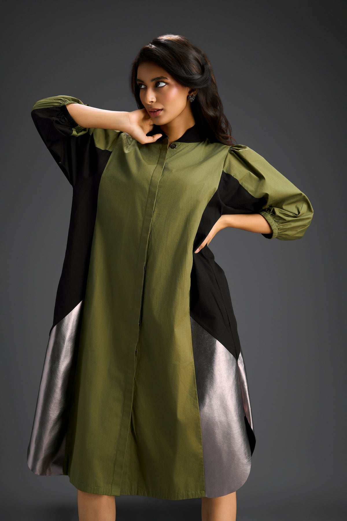 Olive Green Shirt Dress
