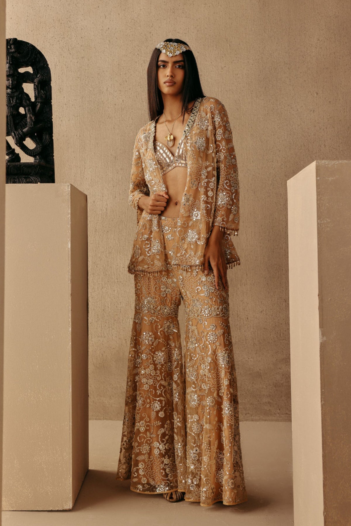 Peach Shararas Pants
