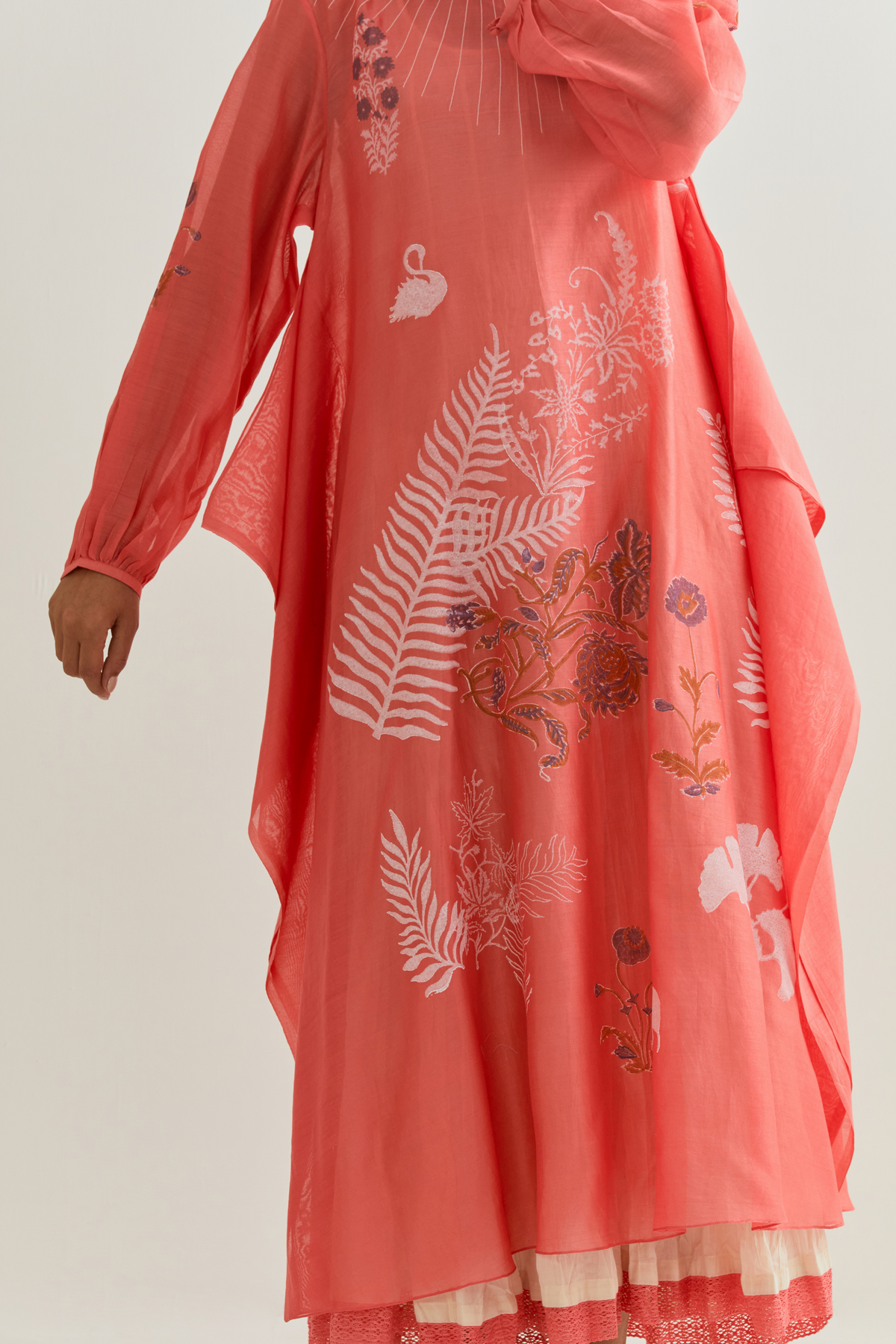 Pink Chanderi Gathered Dress