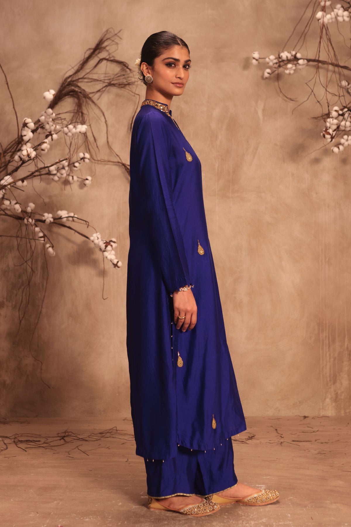 Indigo Applique Kurta Set