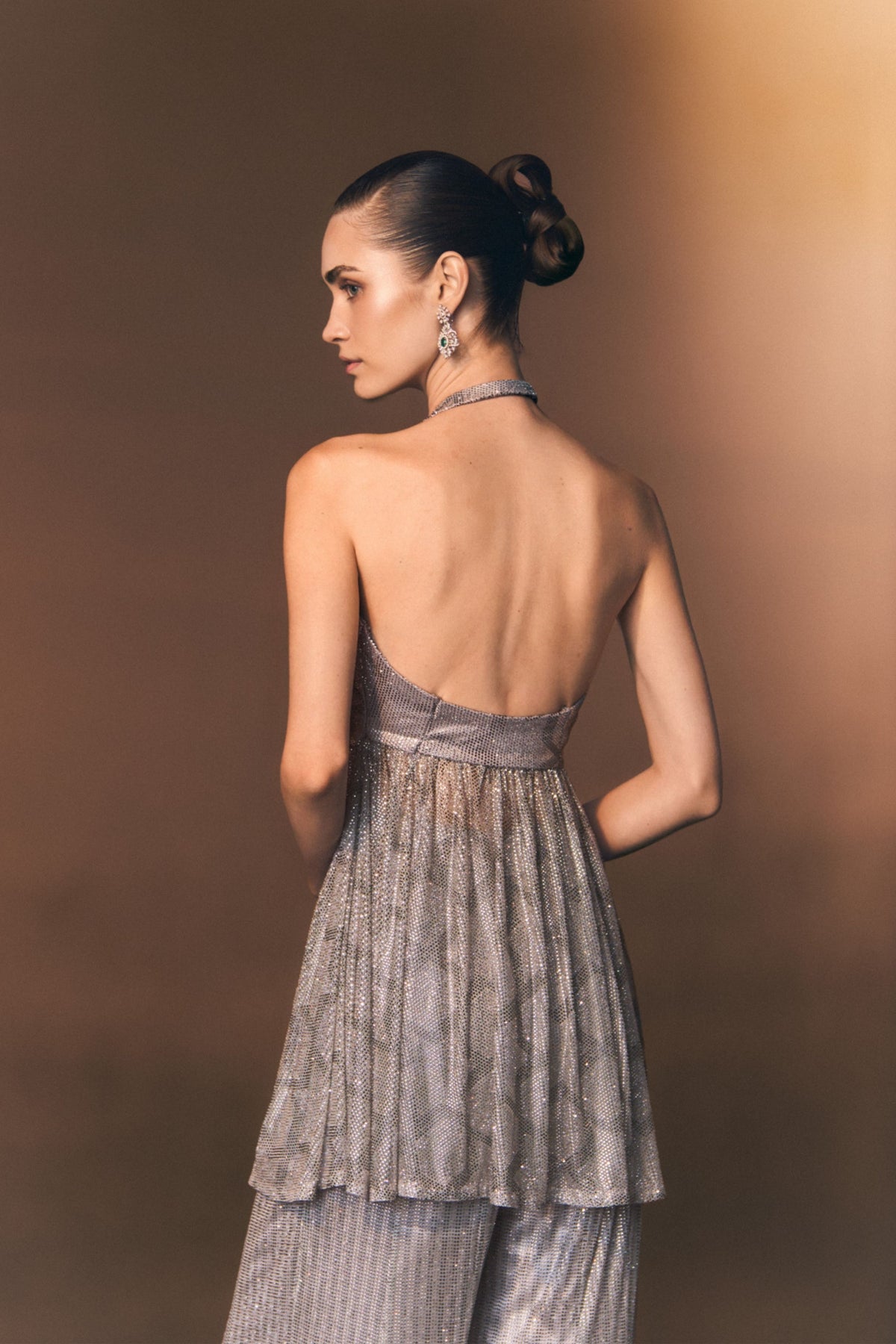 Slate Grey Sharara Pants Set