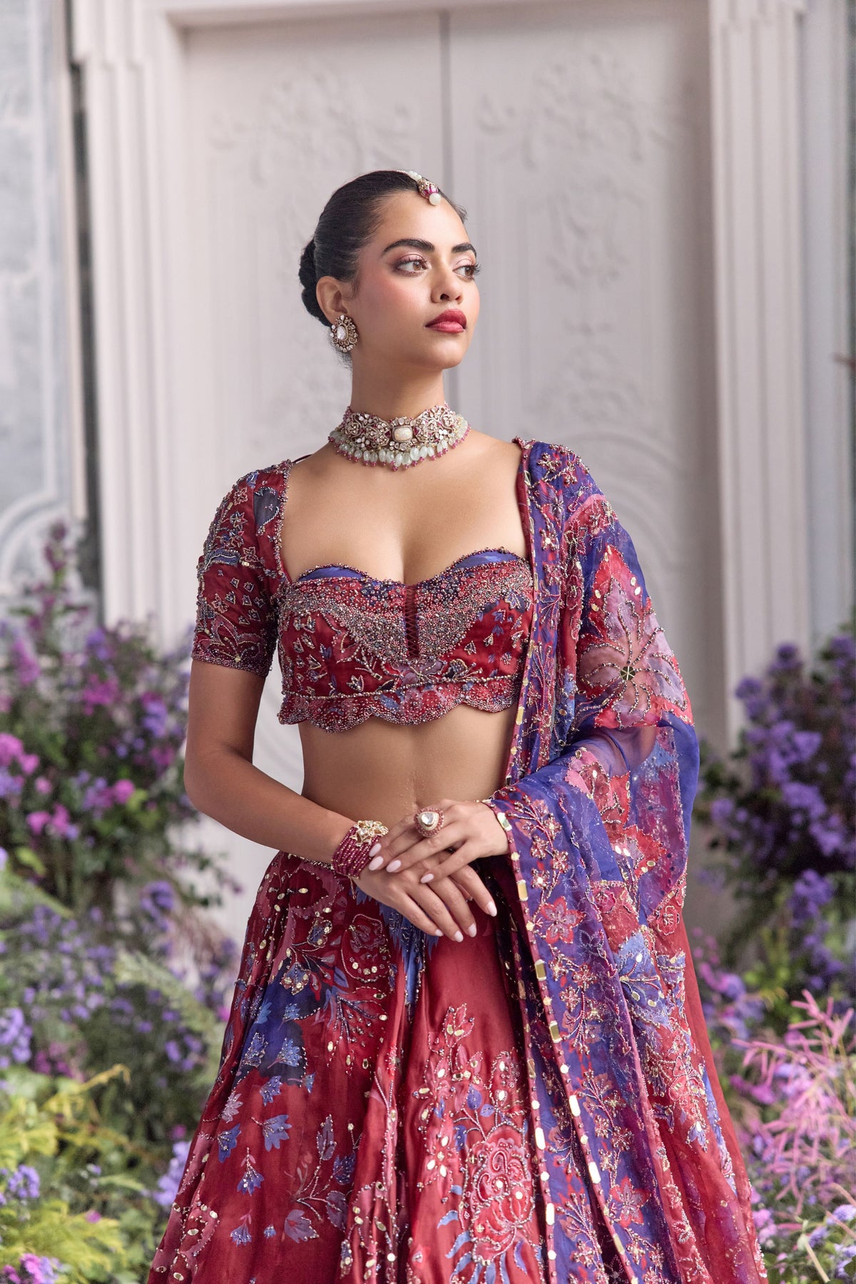 Ridaa Lehenga Set With Veil