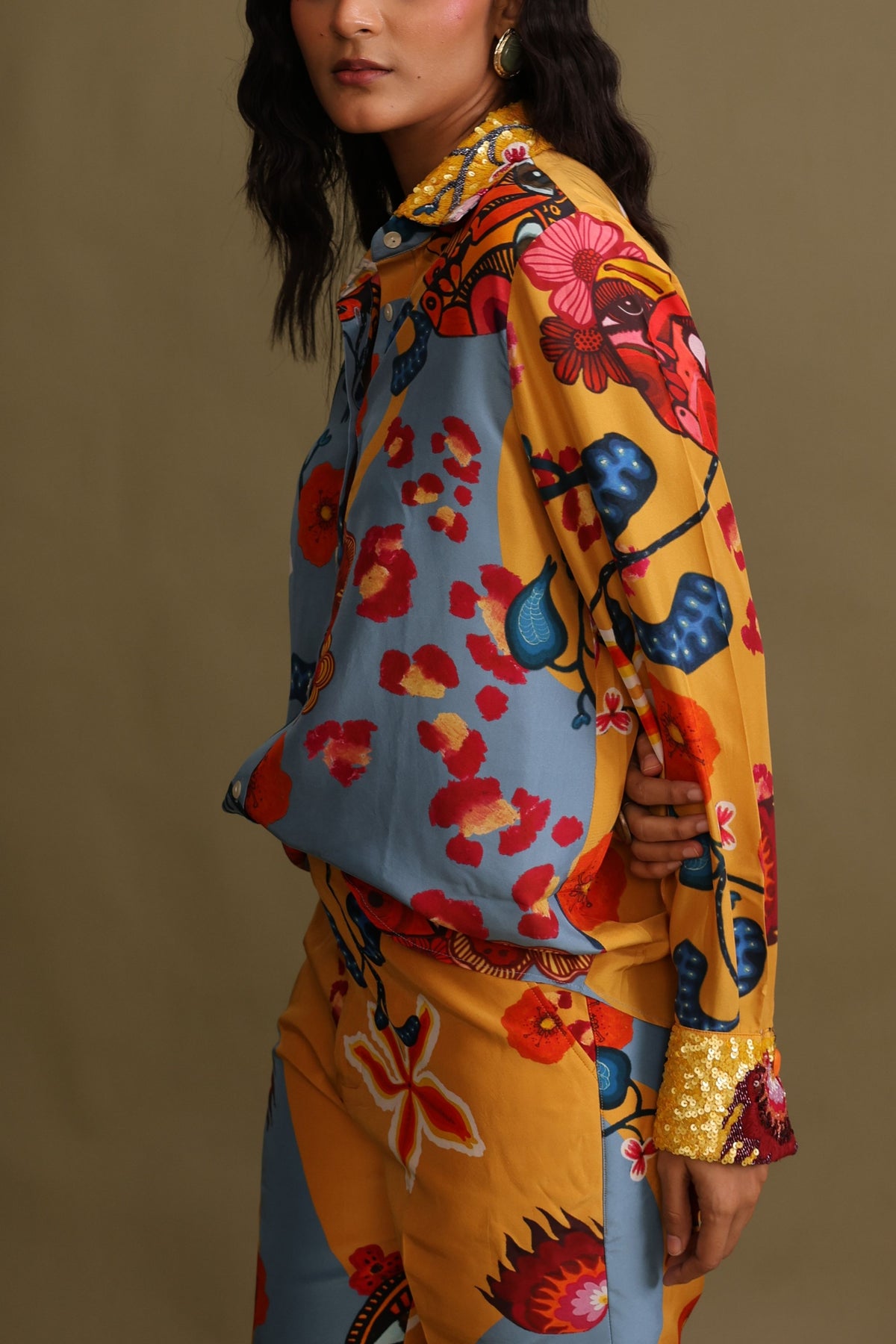 Wild Bloom  Printed Flared Trouser