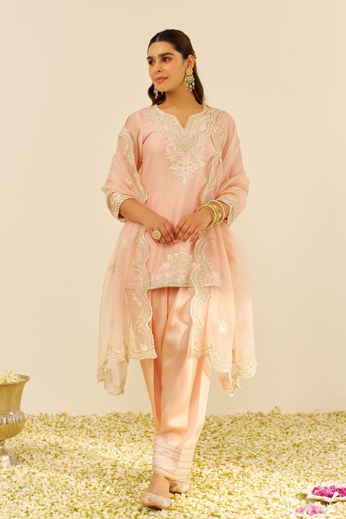 Haniya Kurta With Salwar in Rose