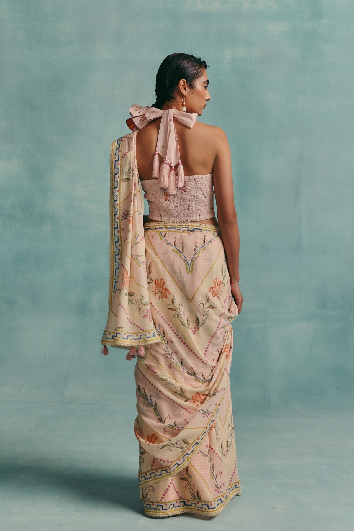 Hibiscus Colourblock Saree
