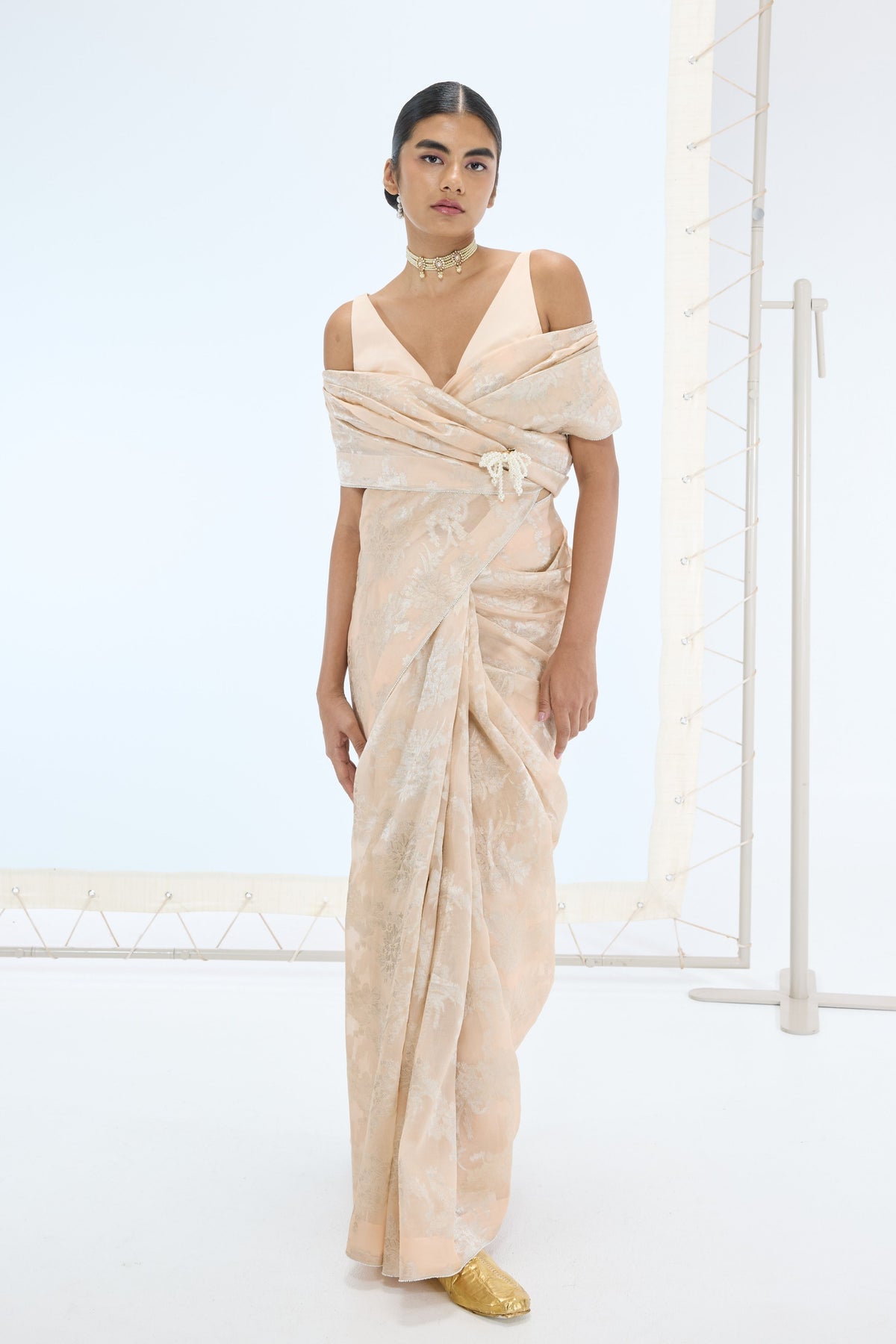Harper Saree in Peach