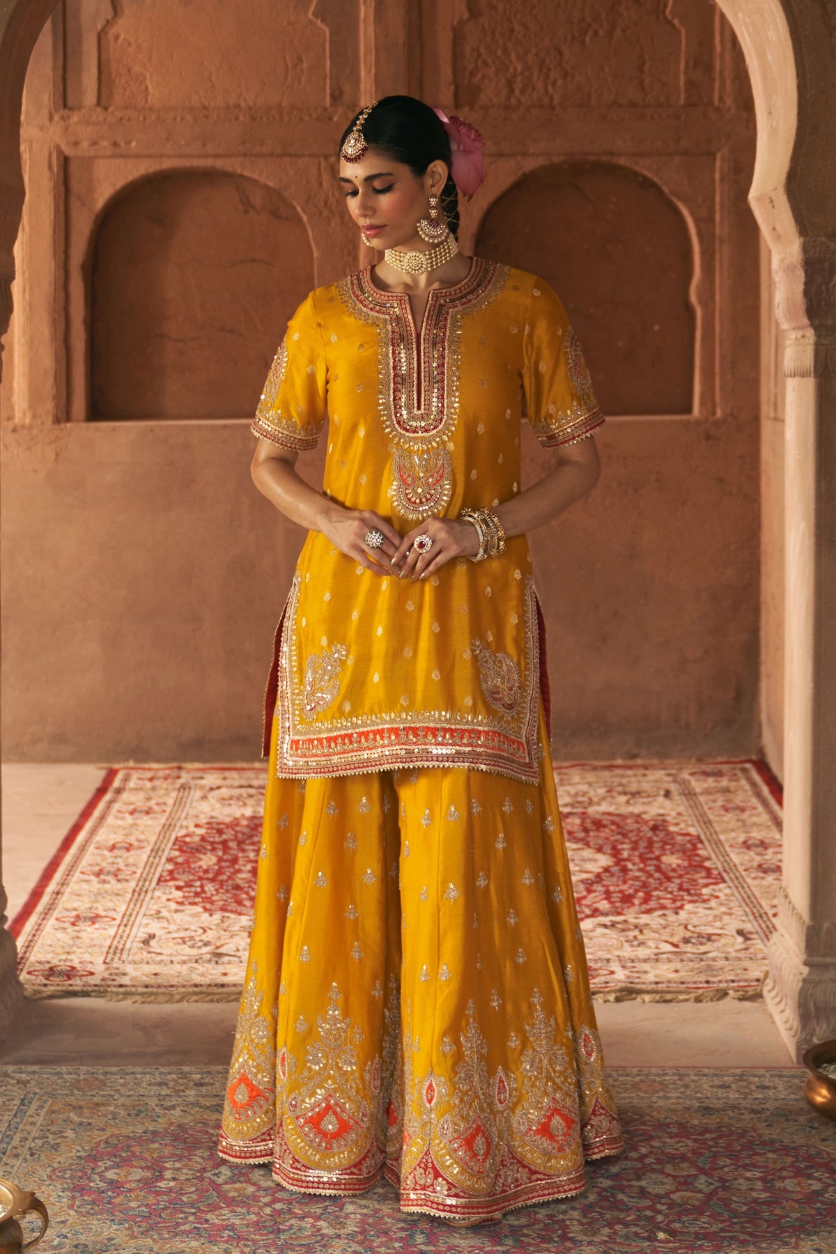 Areesha Mustard Sharar Set