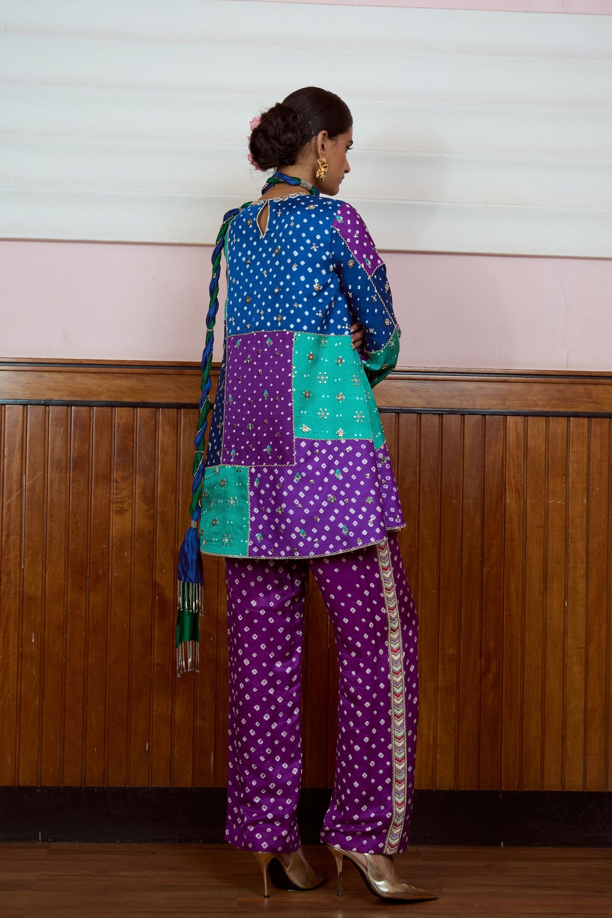 Nazariya Patchwork Bandhani Kurta Set