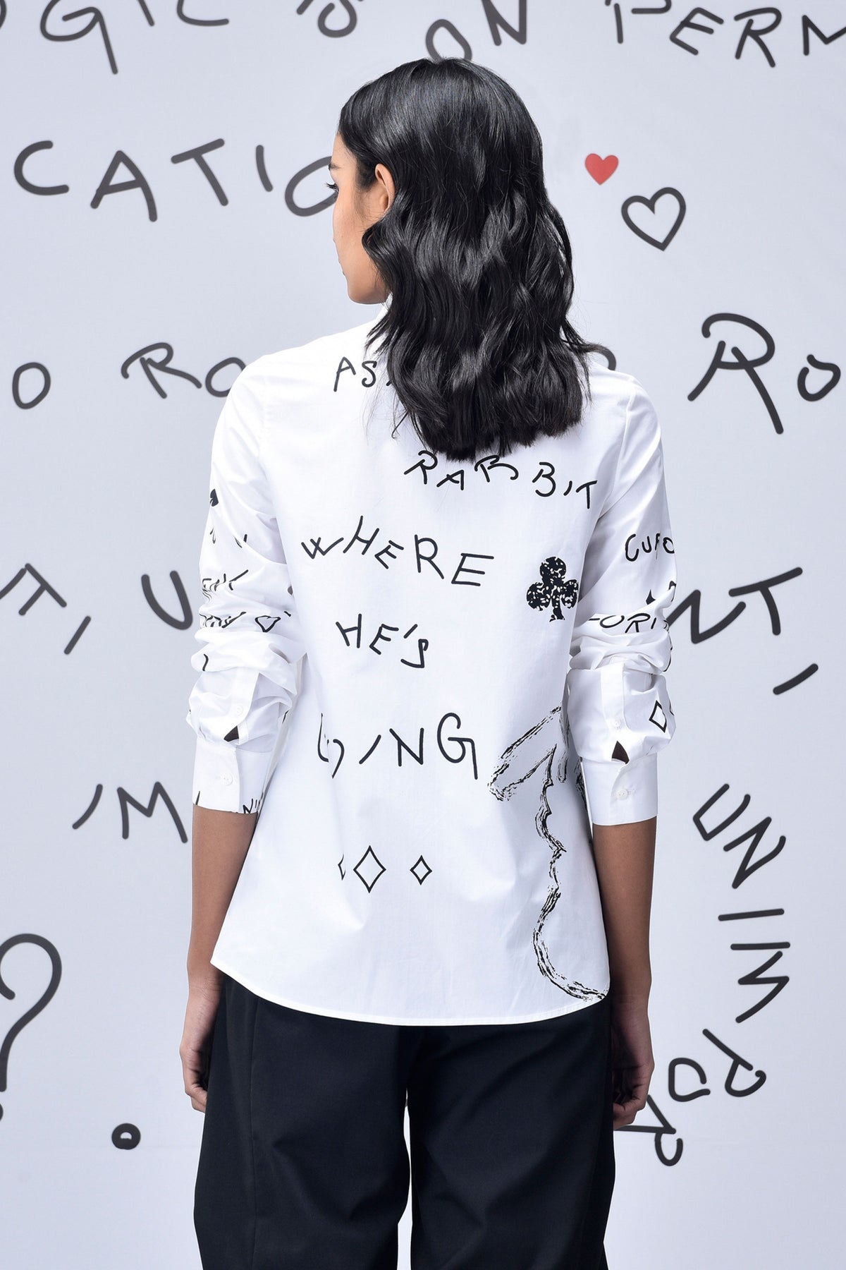 Women Scribble Text Shirt