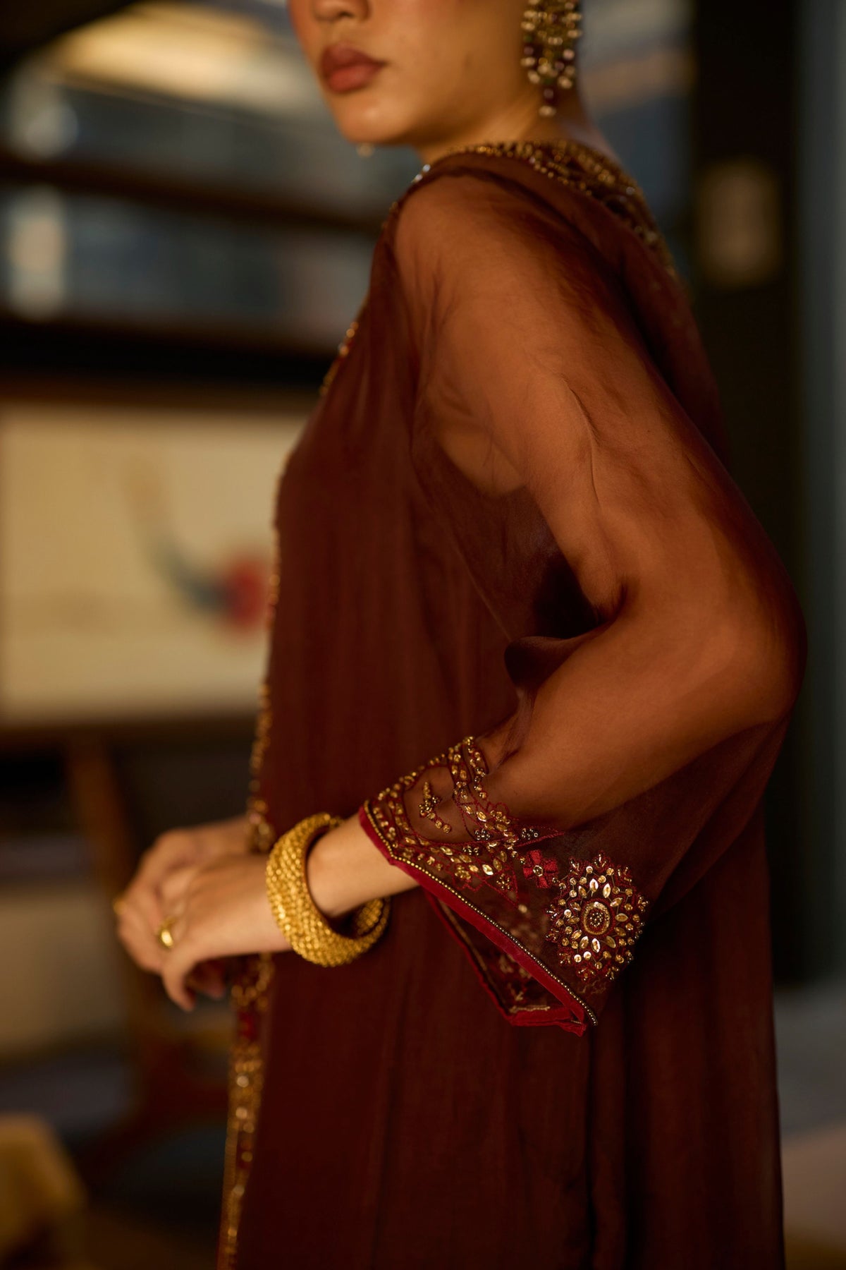 Brown Rawani Kurta Set