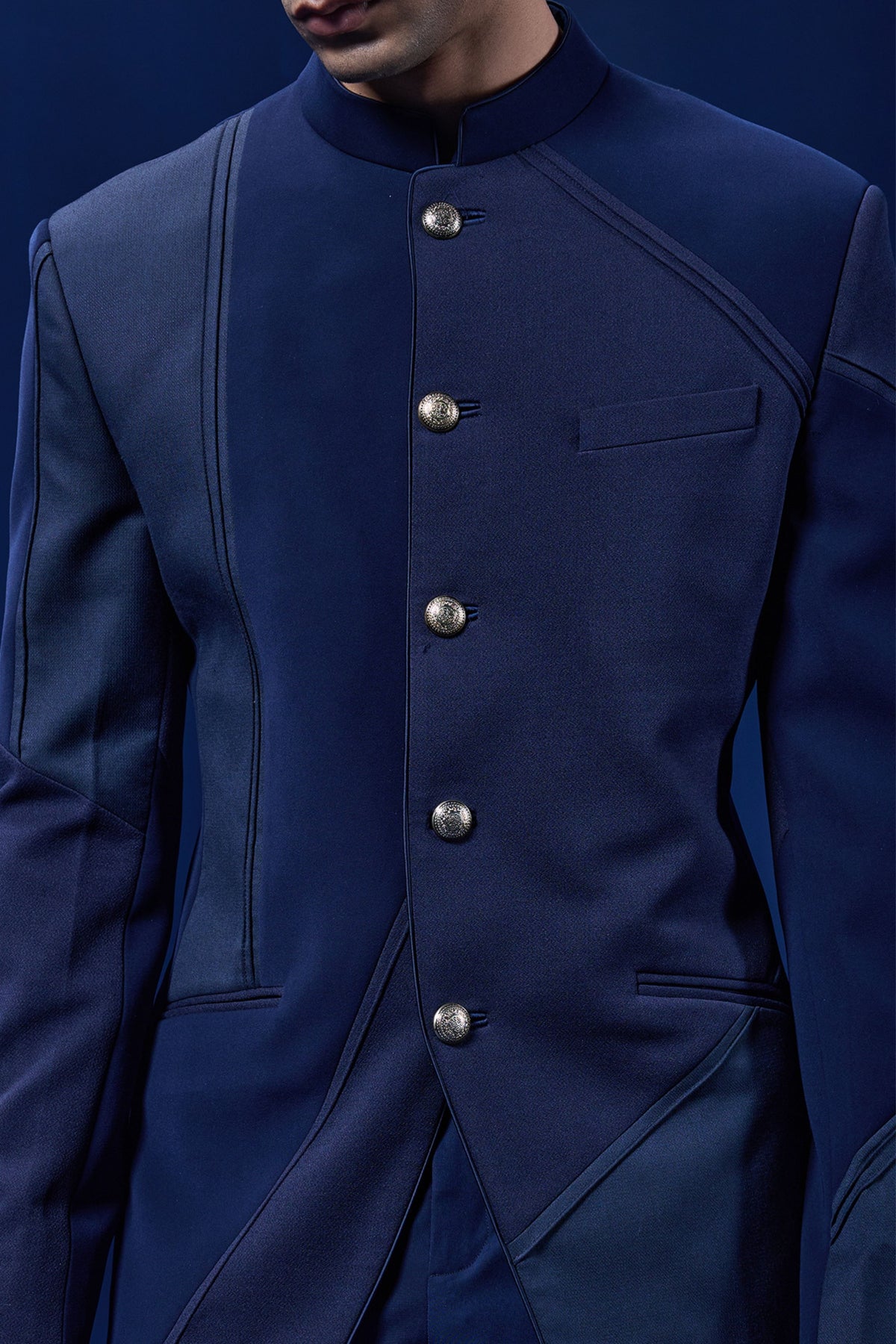 Bandhgala Set With Regal Golden Button