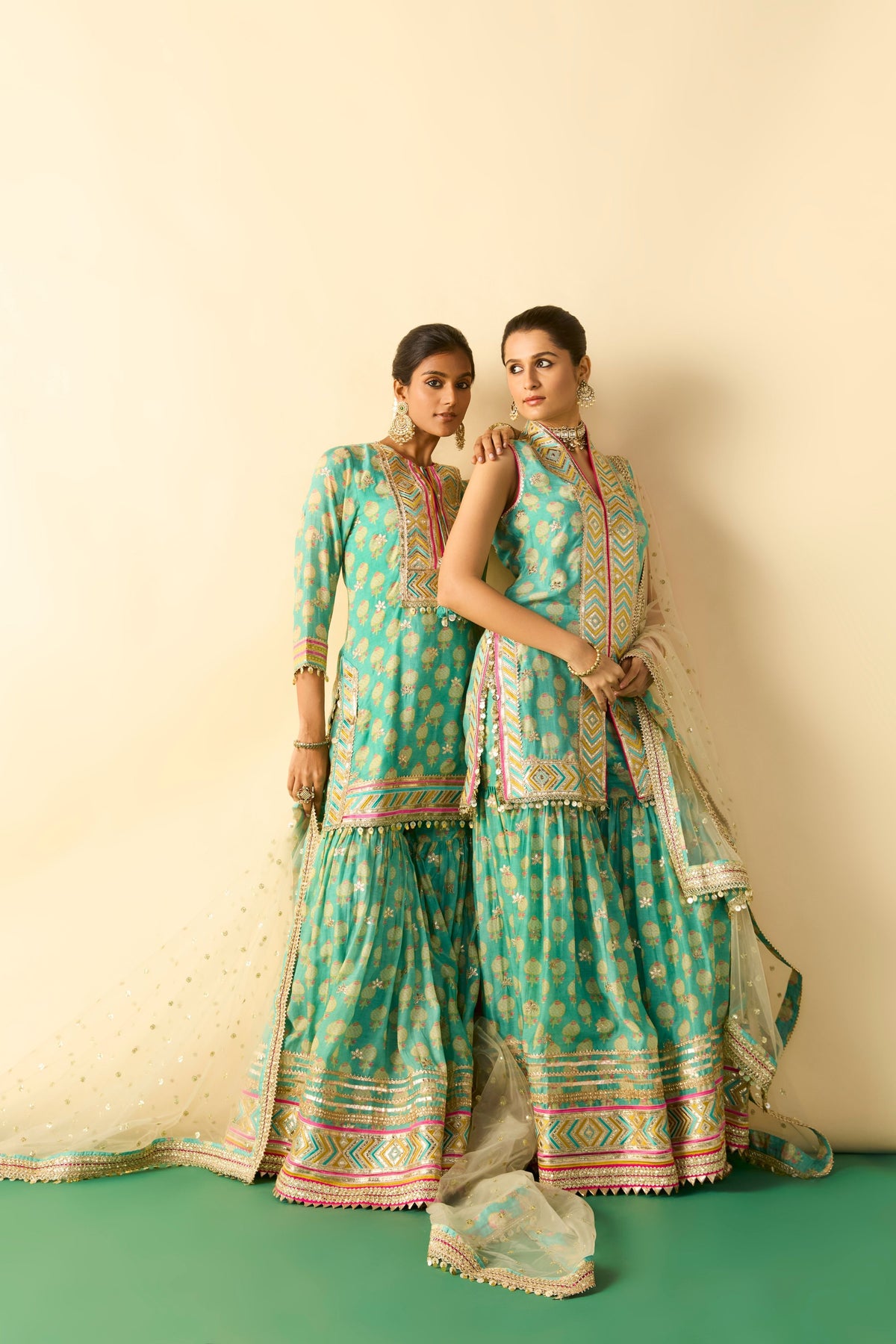Aqua Aarzoo Sharara Set