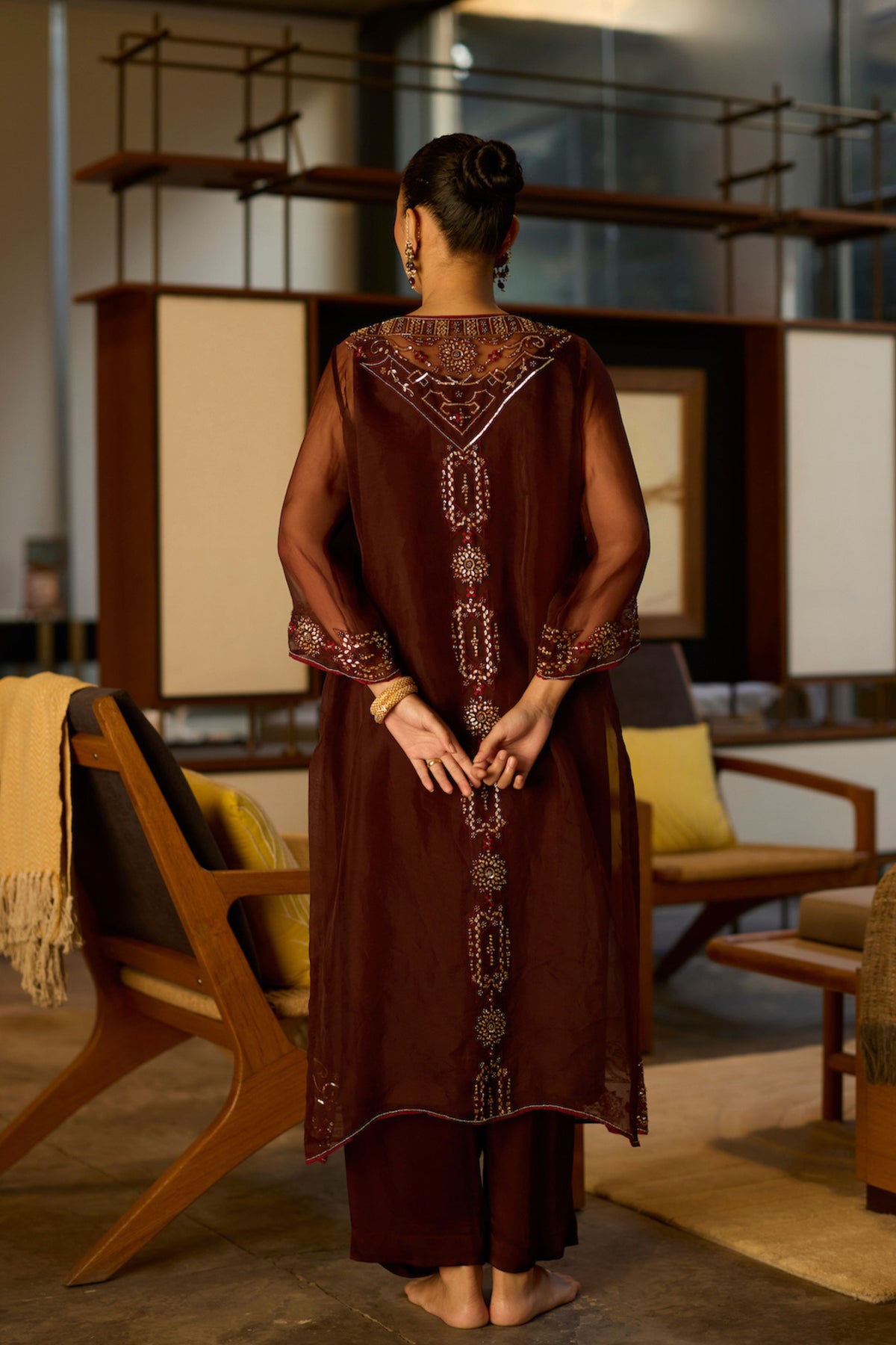 Brown Rawani Kurta Set
