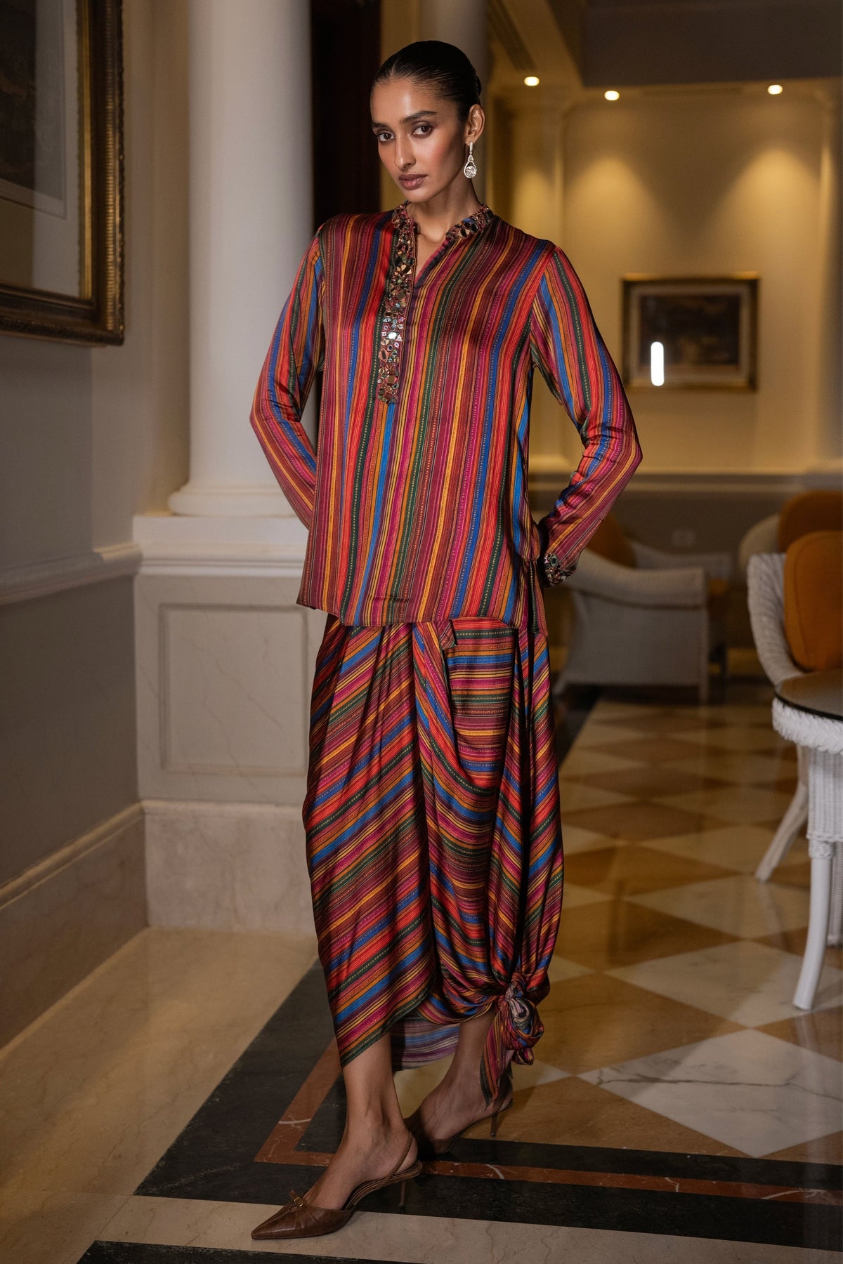 Multicolour Drape Skirt