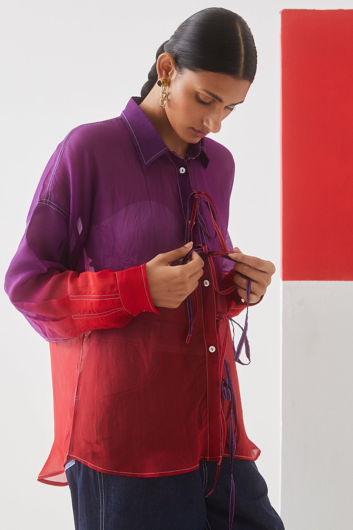 Organza Shirt in Ombre