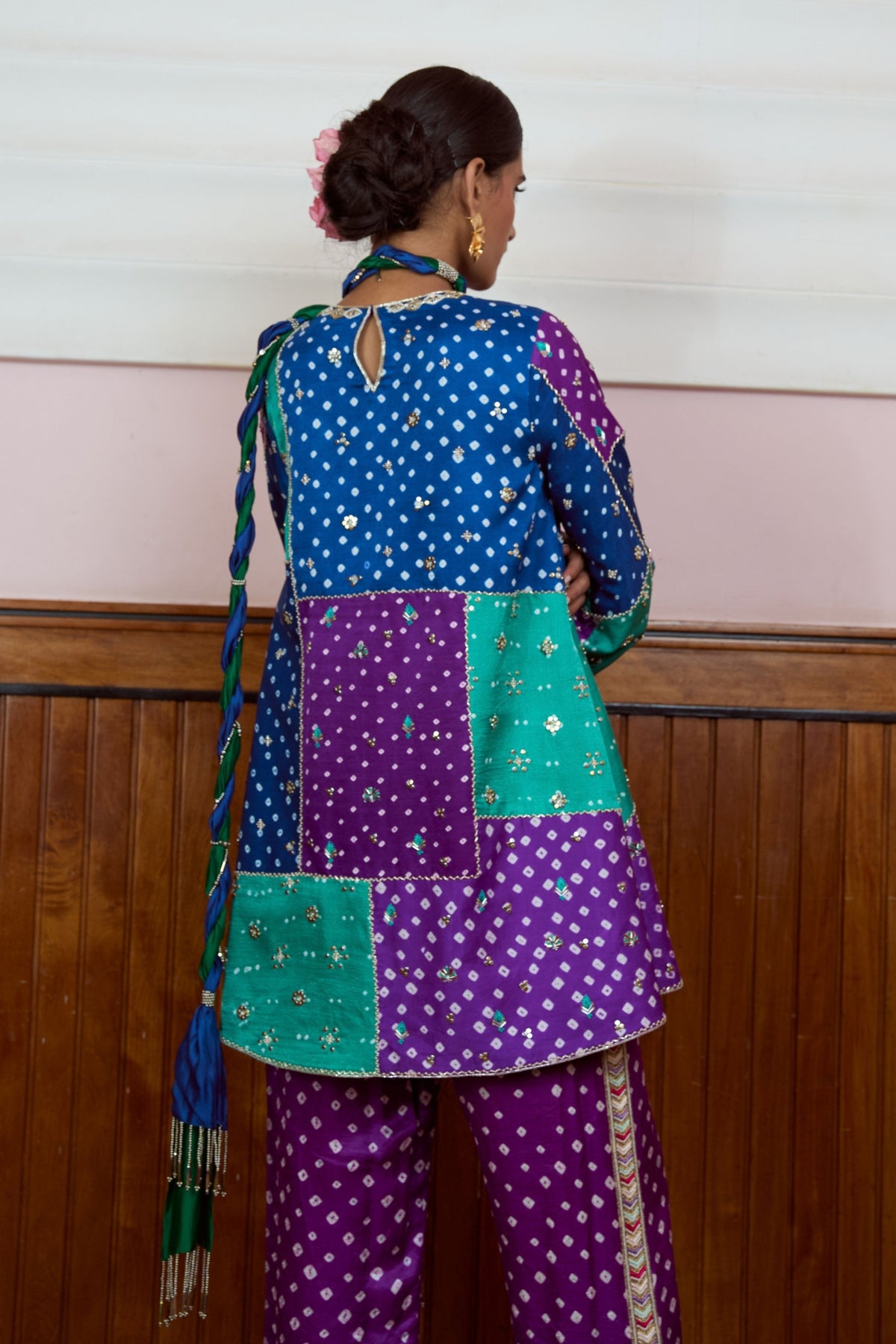 Nazariya Patchwork Bandhani Kurta Set