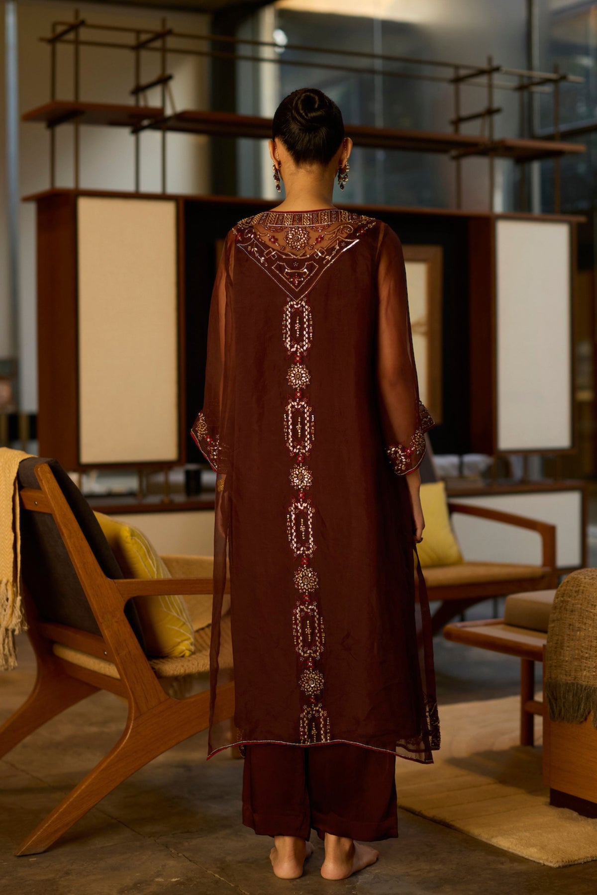 Brown Rawani Kurta Set
