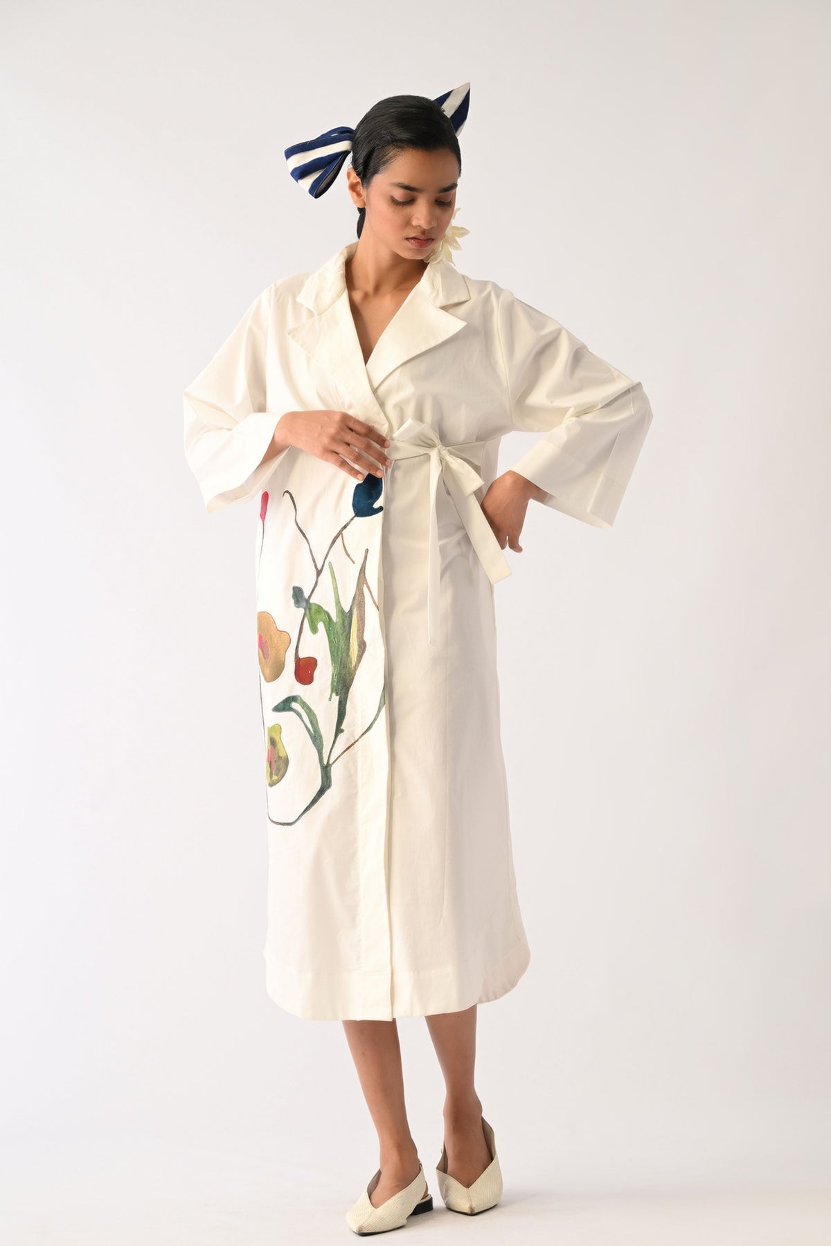 Botanica Ivory Wrap Applique Dress