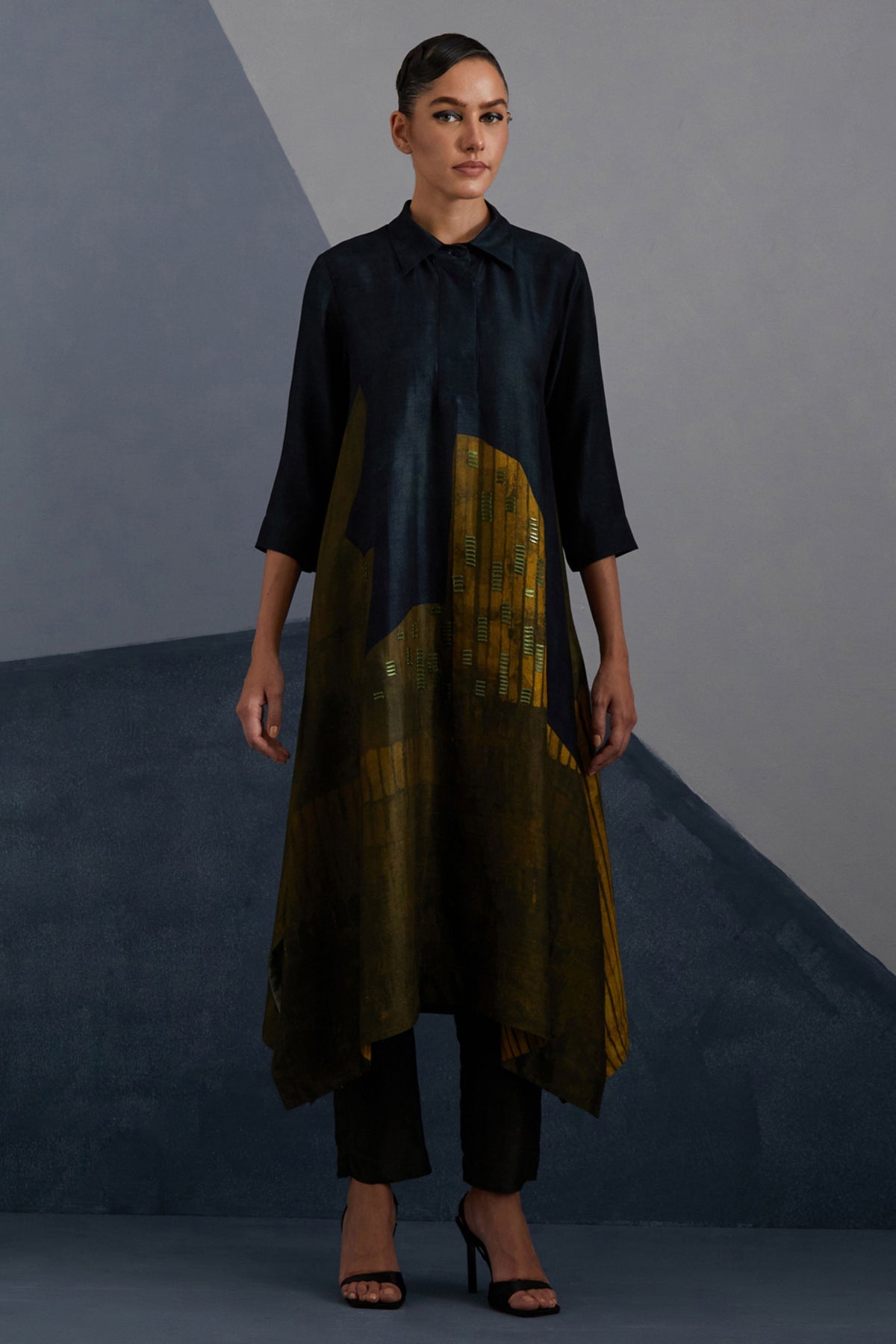 Omen Midnight & Gold Kurta Set