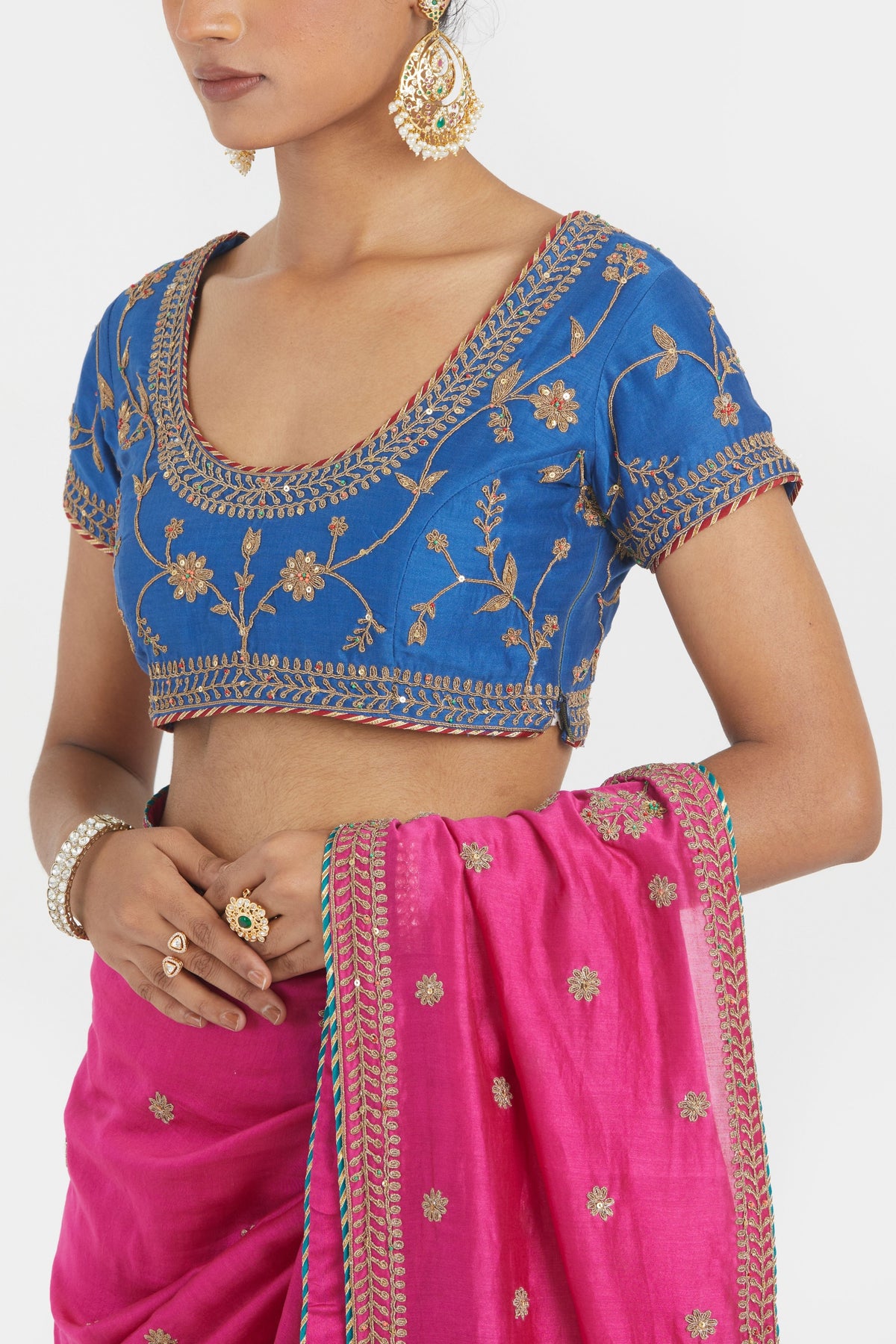 Fuchsia Saree Set