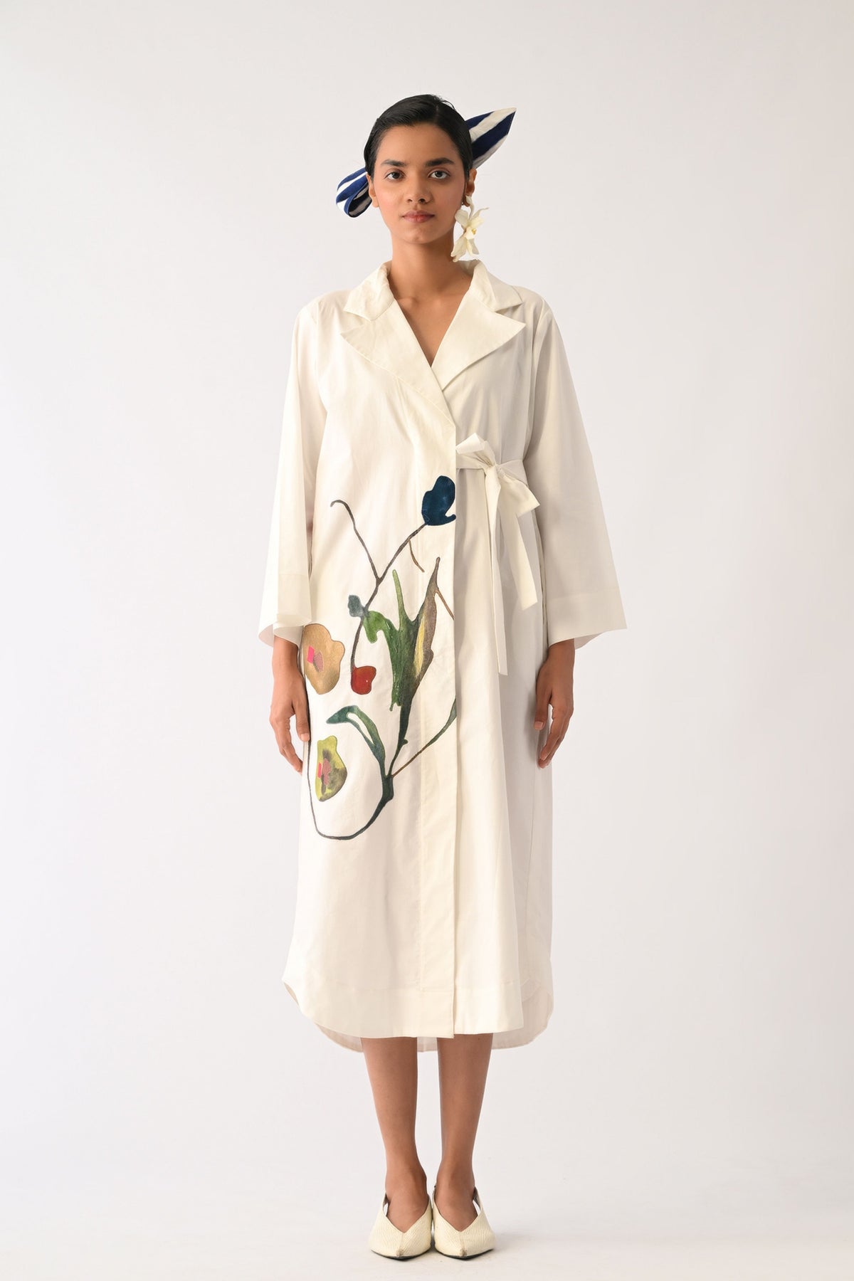 Botanica Ivory Wrap Applique Dress