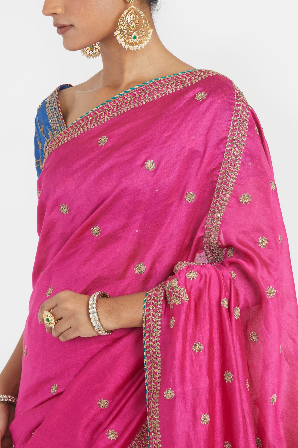 Fuchsia Saree Set