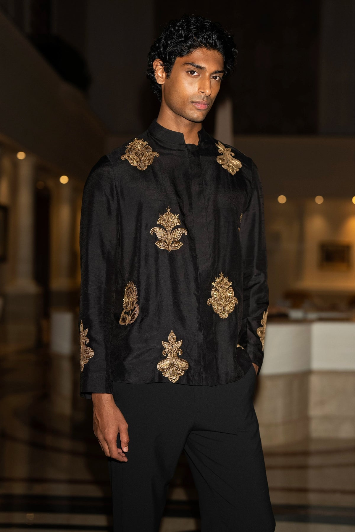 Embroidered Shirt & Straight Cut Pants