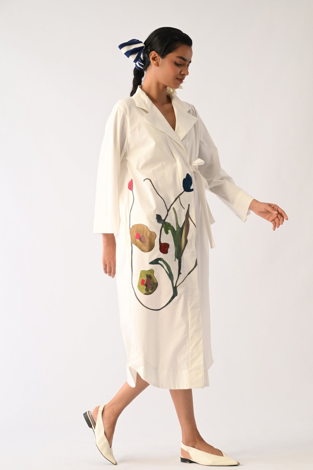 Botanica Ivory Wrap Applique Dress