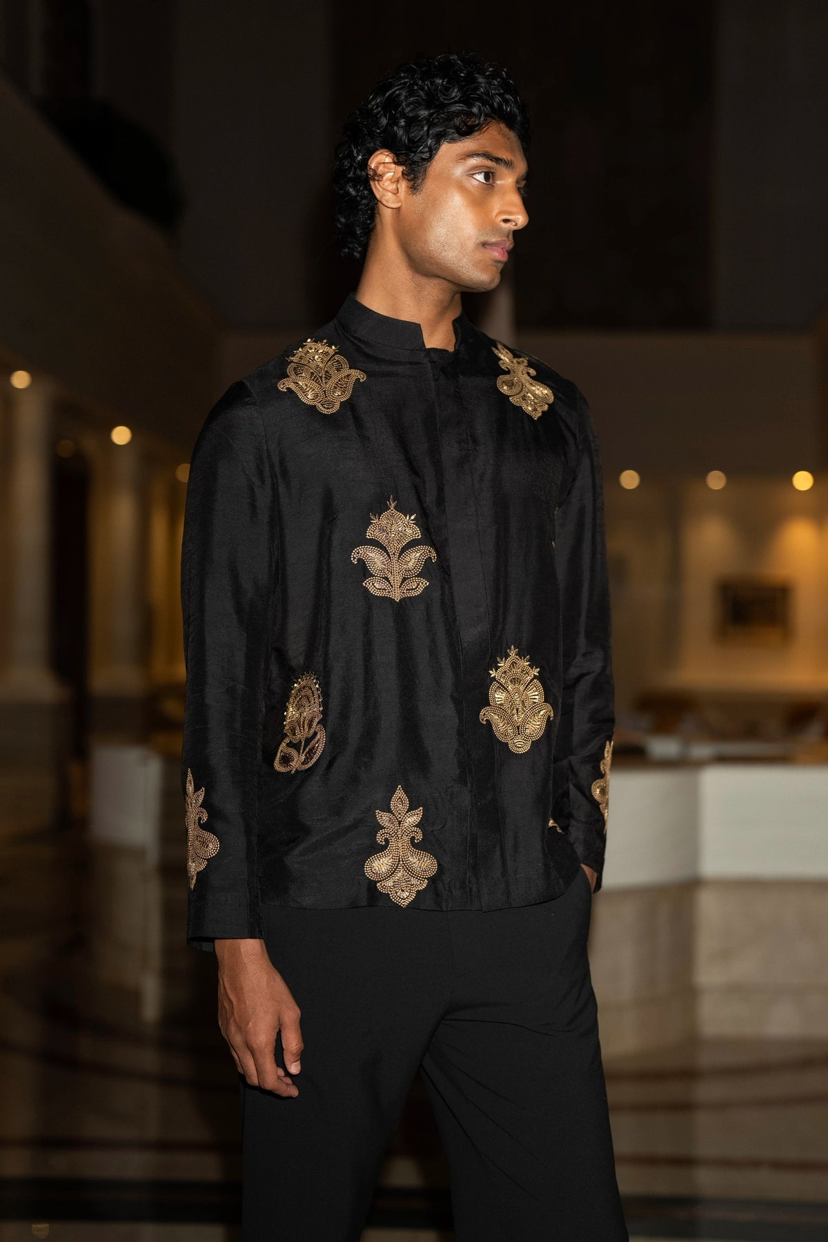 Embroidered Shirt & Straight Cut Pants