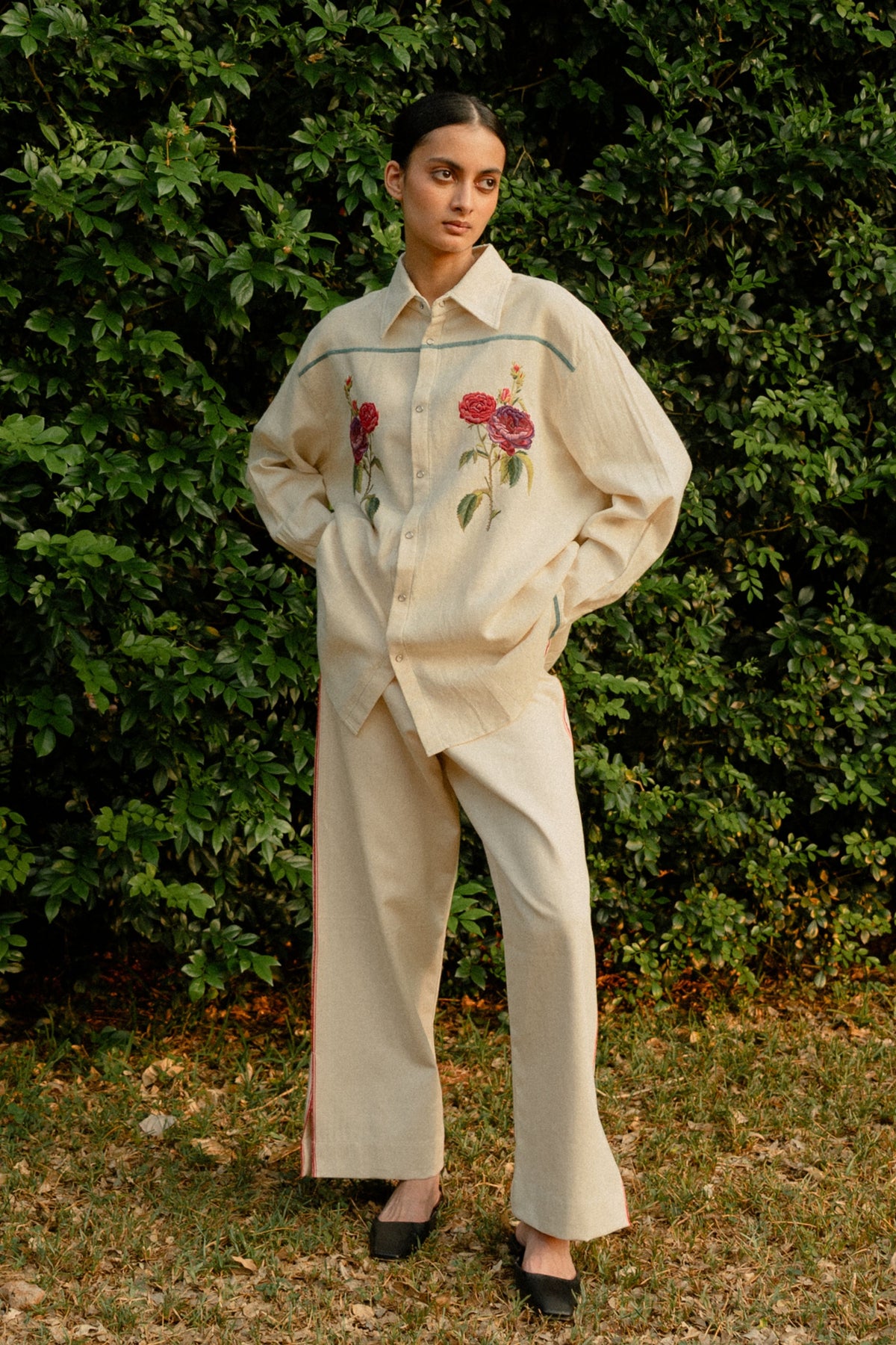 Off white Rose Shirt