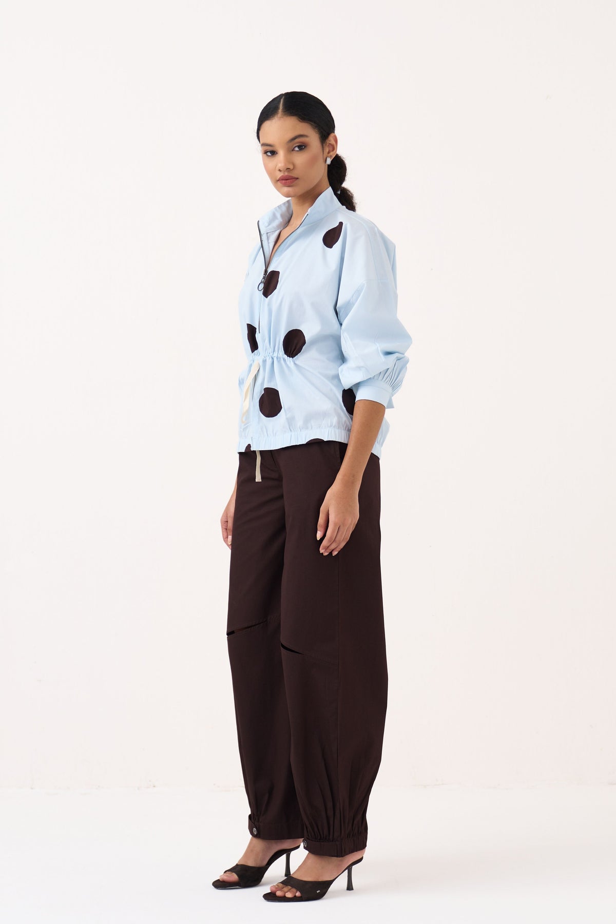 Drawstring Polka Top