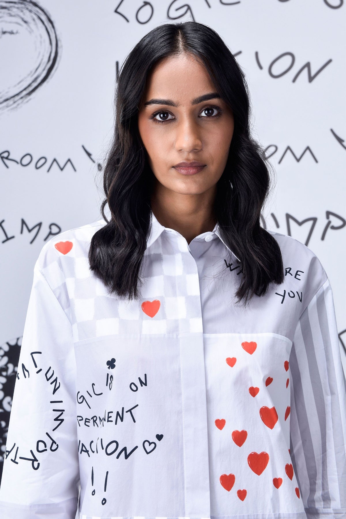Women&#39;s Chess Board Shirt Pearl Grey