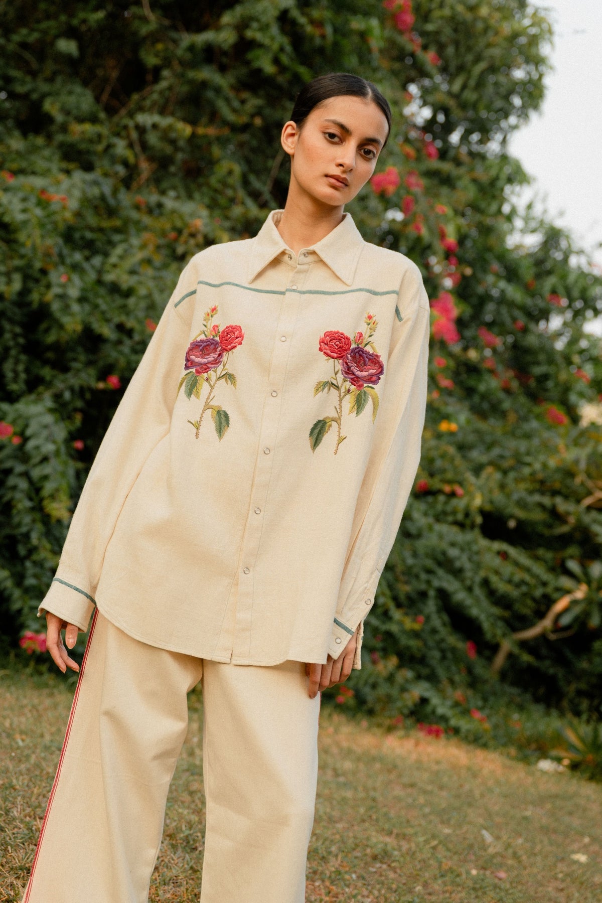 Off white Rose Shirt