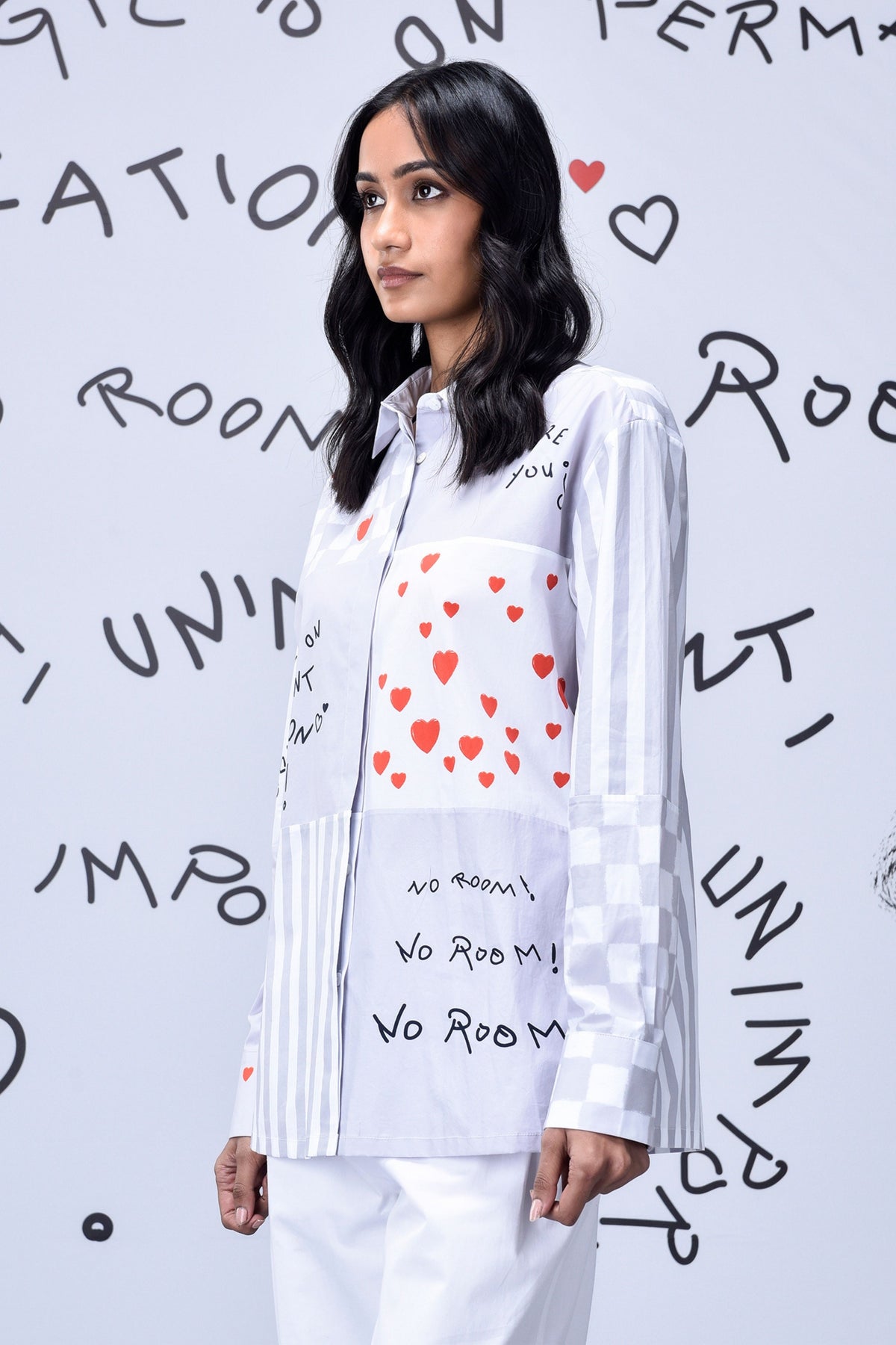 Women&#39;s Chess Board Shirt Pearl Grey