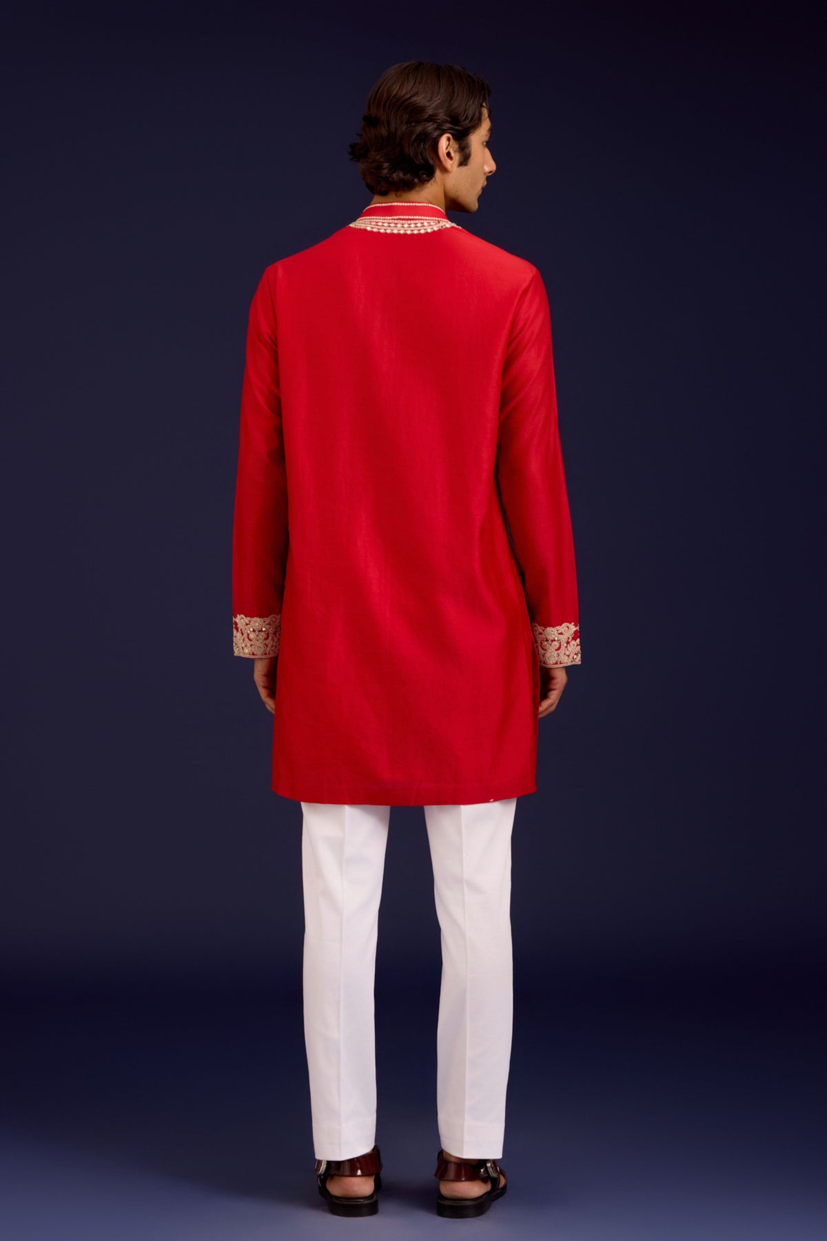 Red Chanderi Cotton Kurta set