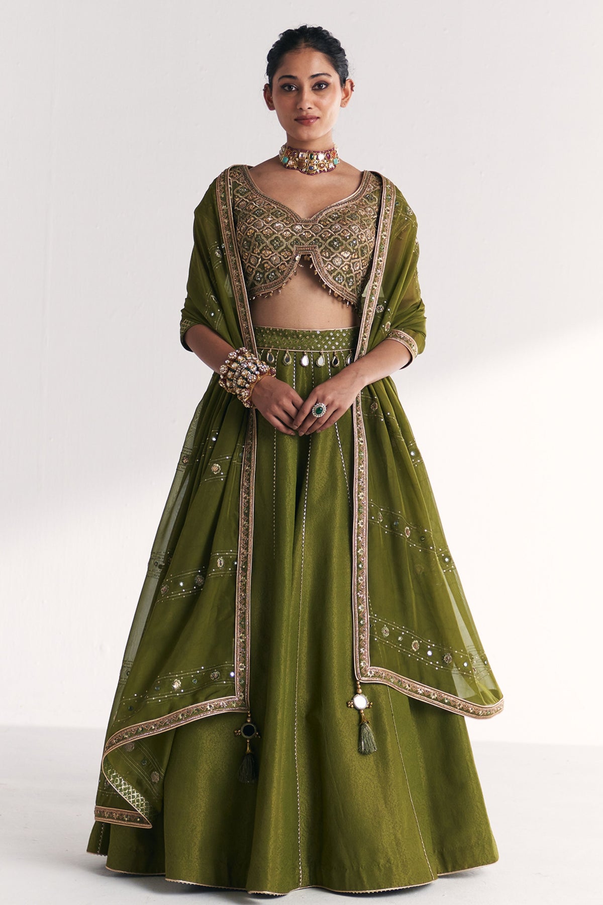 Rangoli Green Lehenga Set
