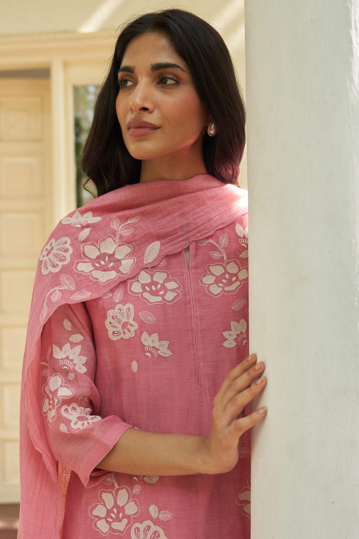 Peony Applique Kurta Set