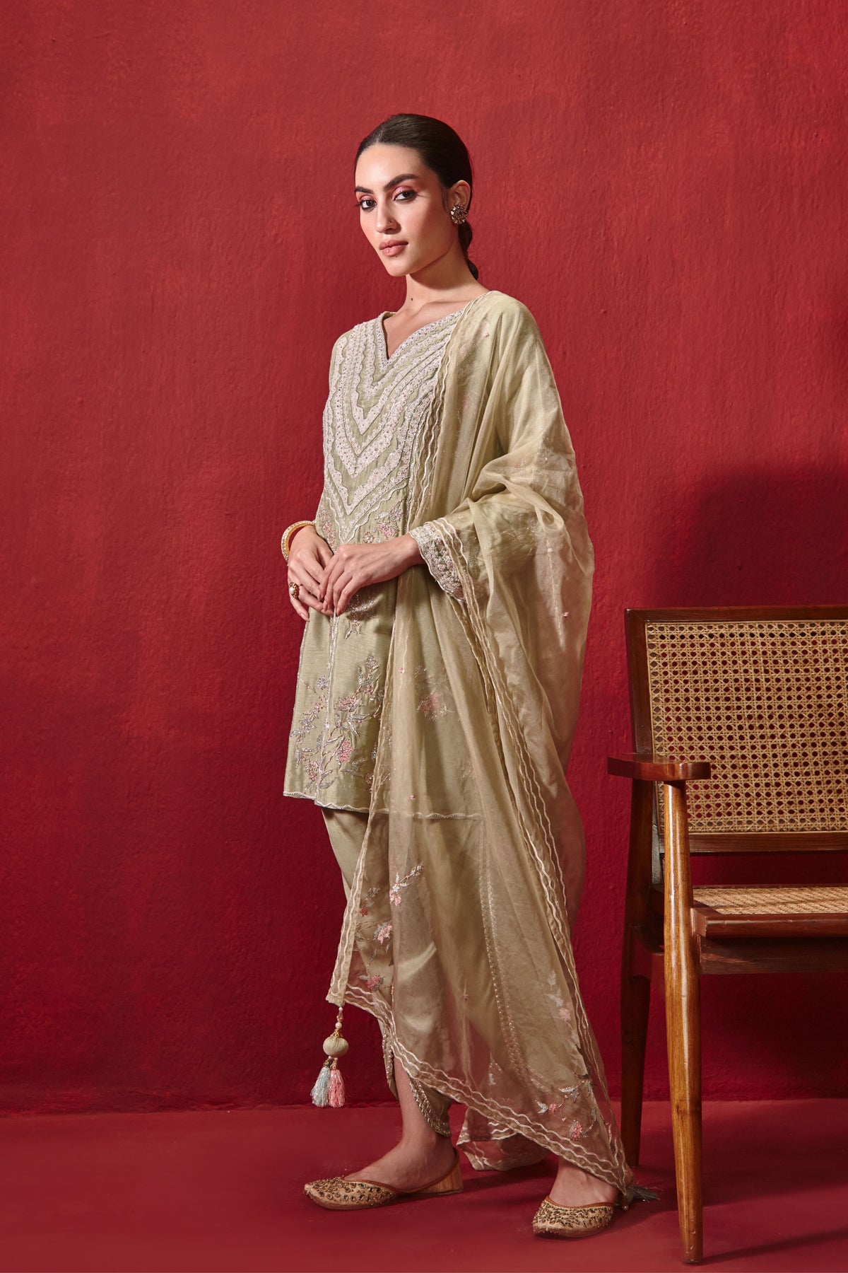 Mint Green Kavya Dhoti Set